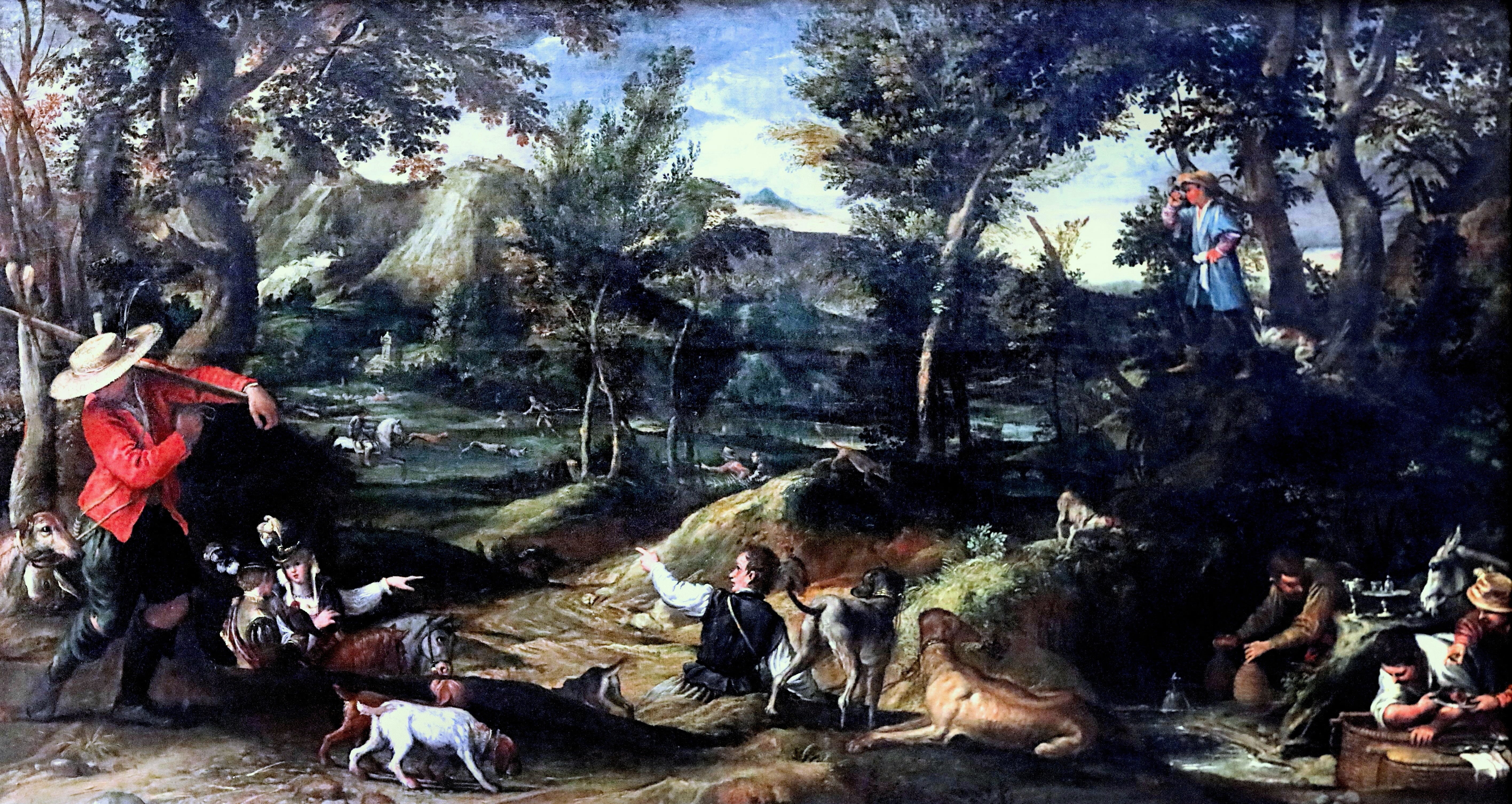 picture, The Louvre, Hunting, Annibale Carracci, The Hunt, Historical painting, 5K, Baroque, Italian painter, HD Wallpaper