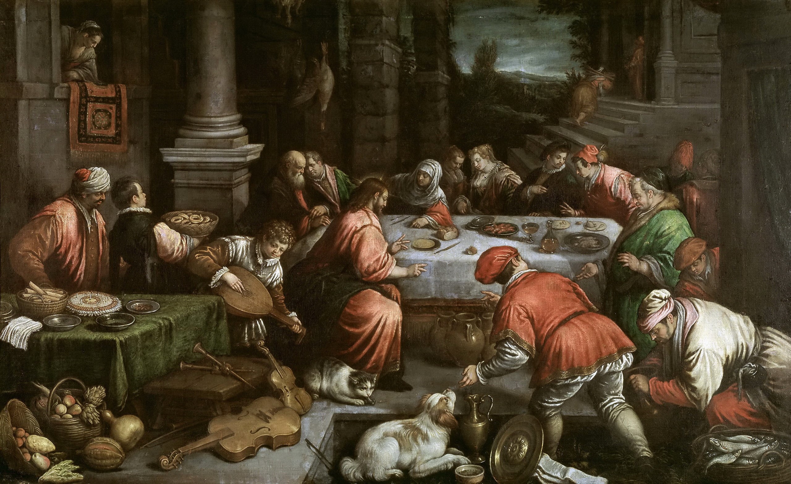 2K, mythology, The marriage in Cana of Galilee, genre, people, picture, Leandro Bassano, HD Wallpaper