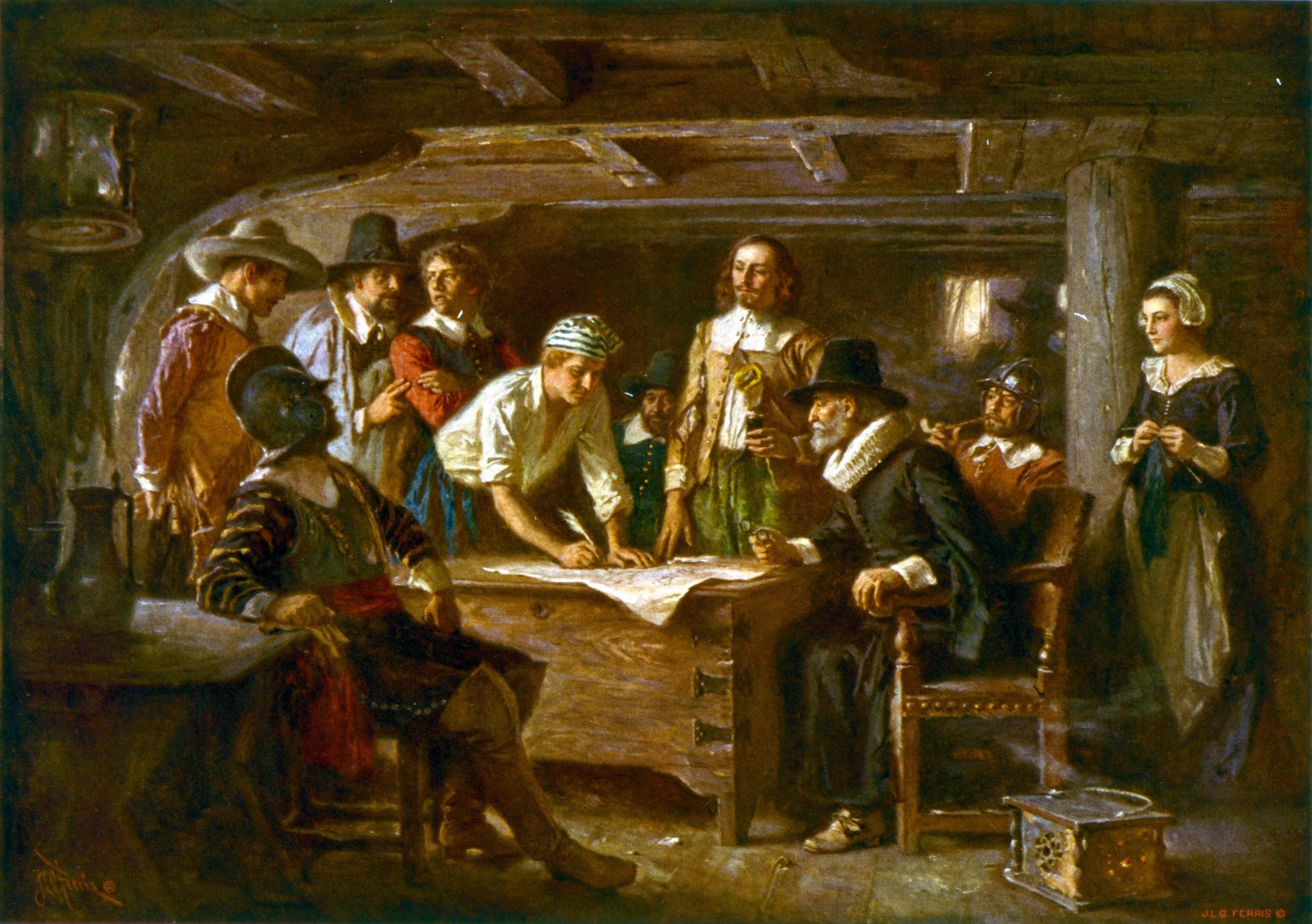 the past, place of worship, human representation, sculpture, male likeness, man, jean leon gerome ferris, The Mayflower Compact, architecture, pictura, HD Wallpaper