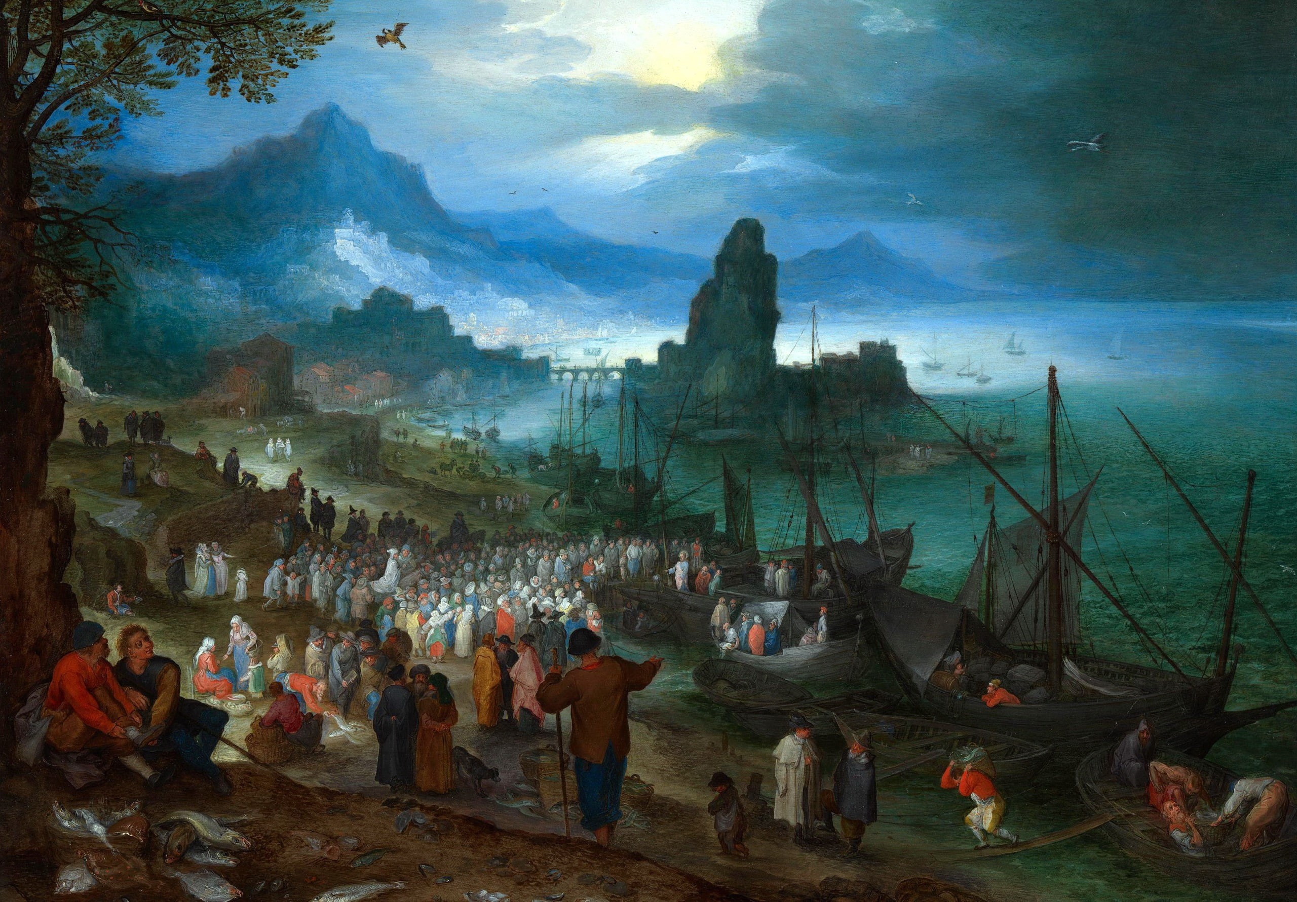 The Preaching Of Christ, Jan Brueghel the elder, picture, religion, mythology, 2K, HD Wallpaper