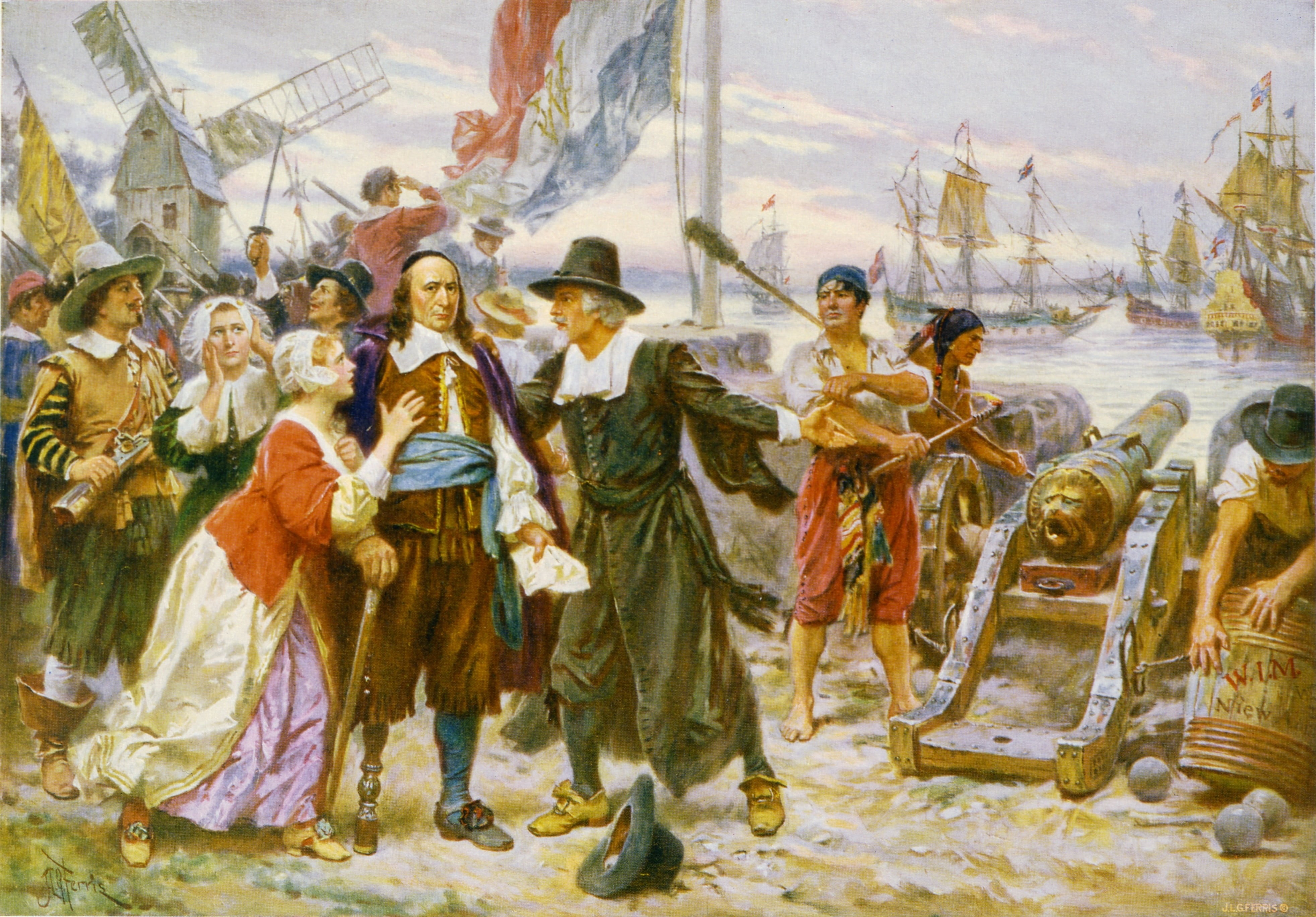 4K, jean leon gerome ferris, standing, full length, people, art and craft, religion, The fall of New Amsterdam, pictura, clothing, adult, painting, male likeness, HD Wallpaper