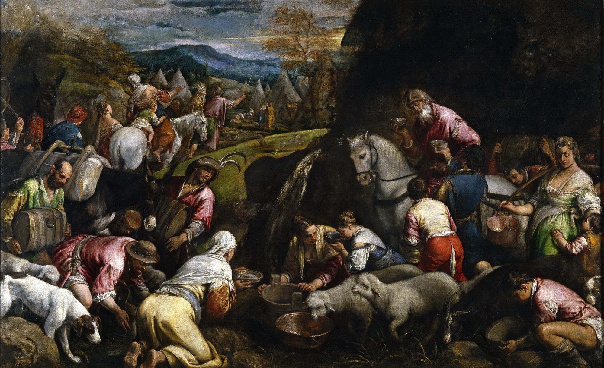 mythology, Jacopo Bassano, The Israelites Drinking The Miraculous Water, picture, history, people, genre, 1080P, HD Wallpaper