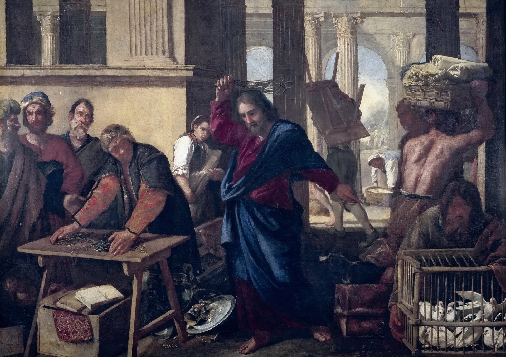 religion, Aniello Falcone, mythology, picture, The expulsion of the Merchants from the Temple, 1080P, HD Wallpaper