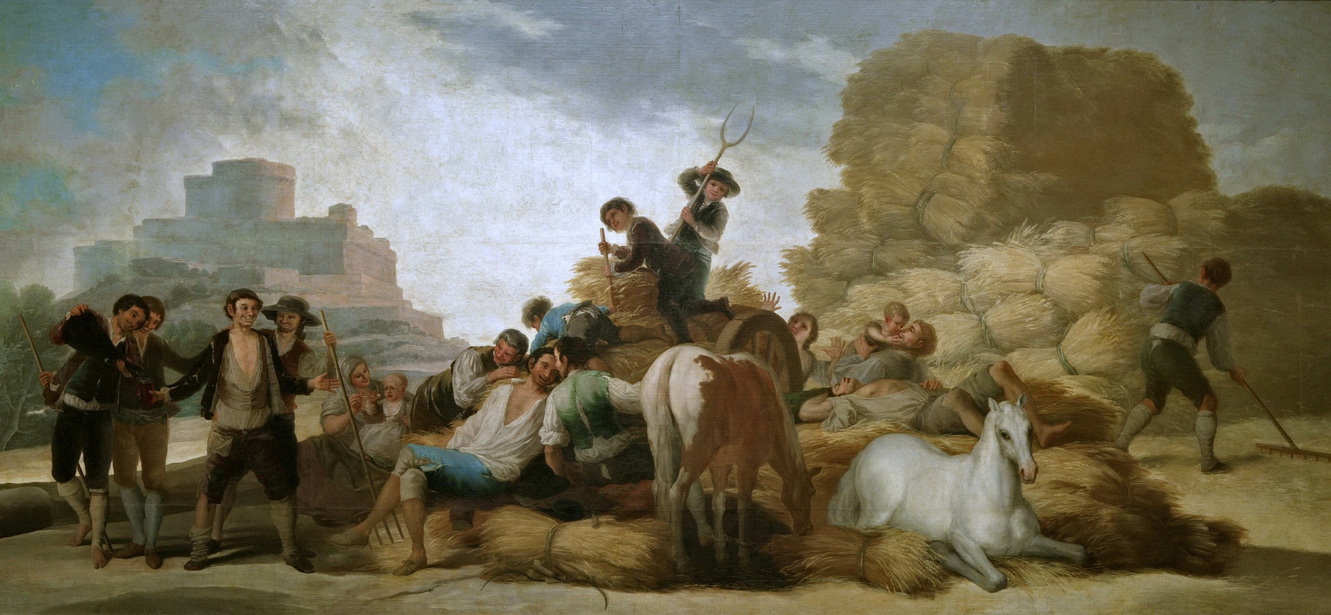 Summer, people, Francisco Goya, genre, 2K, horse, picture, HD Wallpaper