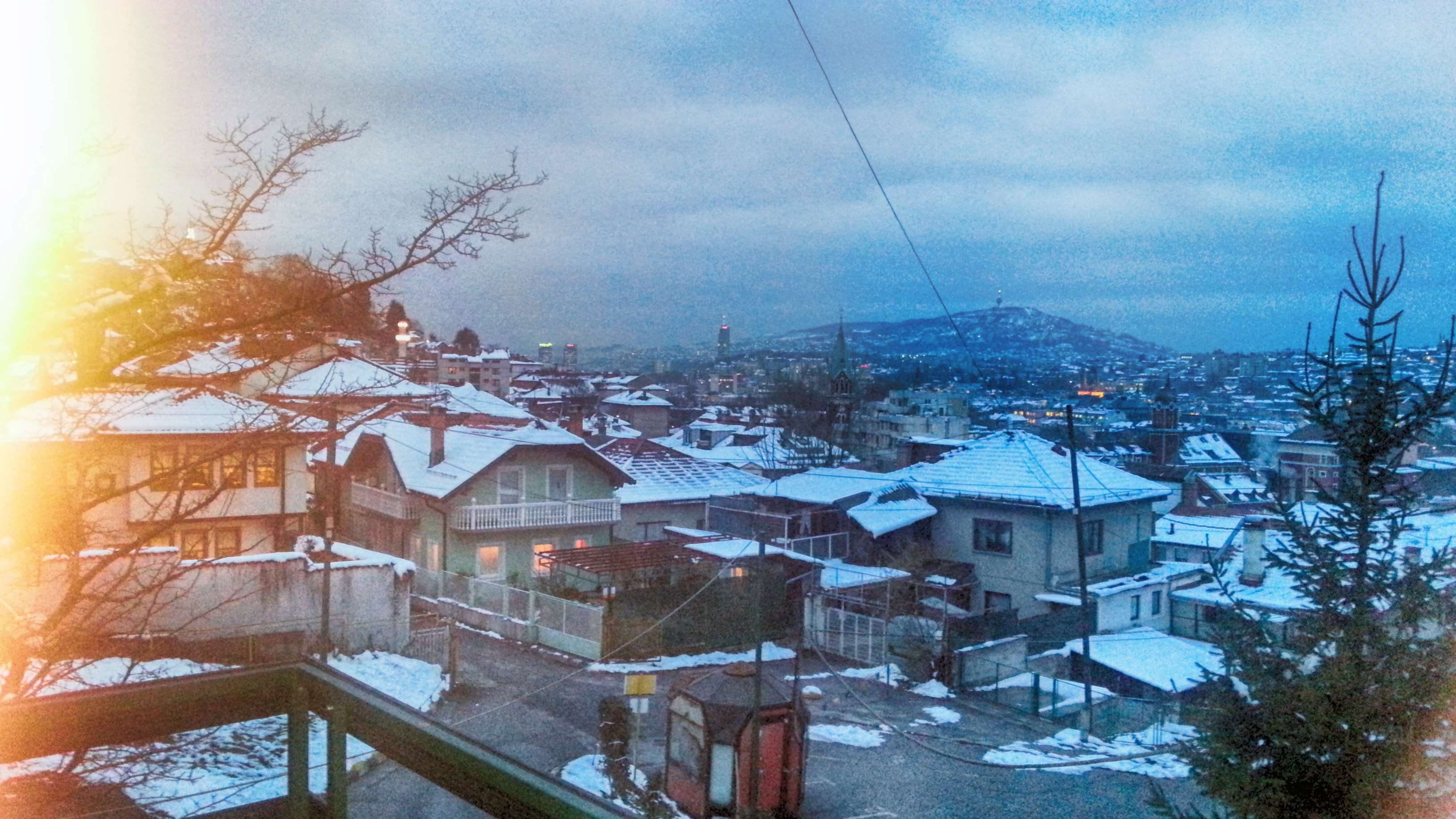 snowing, outdoors, day, city, bosnia, mizcausevic, cloud - sky, oldtown, cold temperature, sky, house, building exterior, balkan, built structure, no people, HD Wallpaper