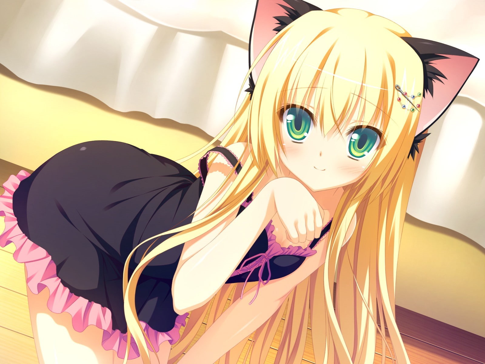 looking at camera, cat girl, portrait, Sumiyoshi Kureha, human representation, 720P, amusement park, Oni Gokko, indoors, arts culture and entertainment, HD Wallpaper