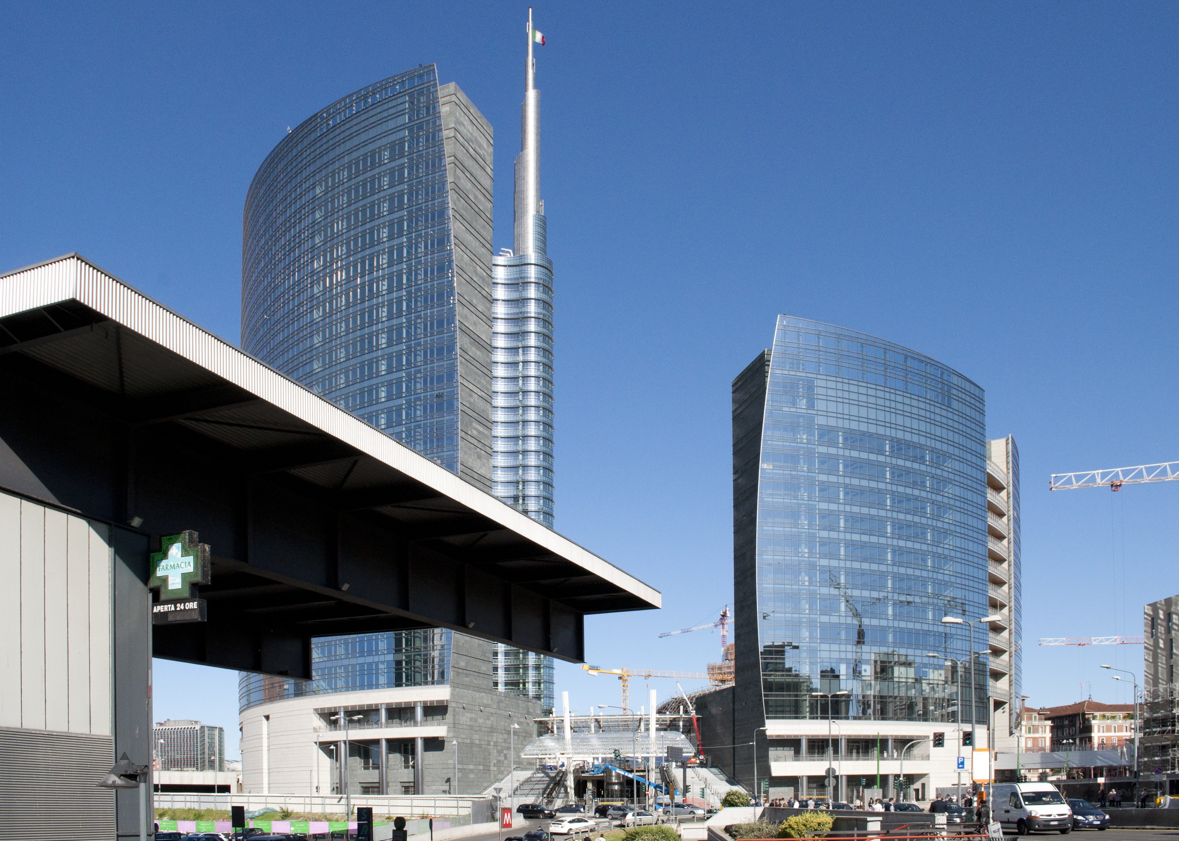 finance, bank, financial district, tower, building, 4K, milan, business, office building exterior, skyscraper, travel destinations, outdoors, alloy, city life, HD Wallpaper