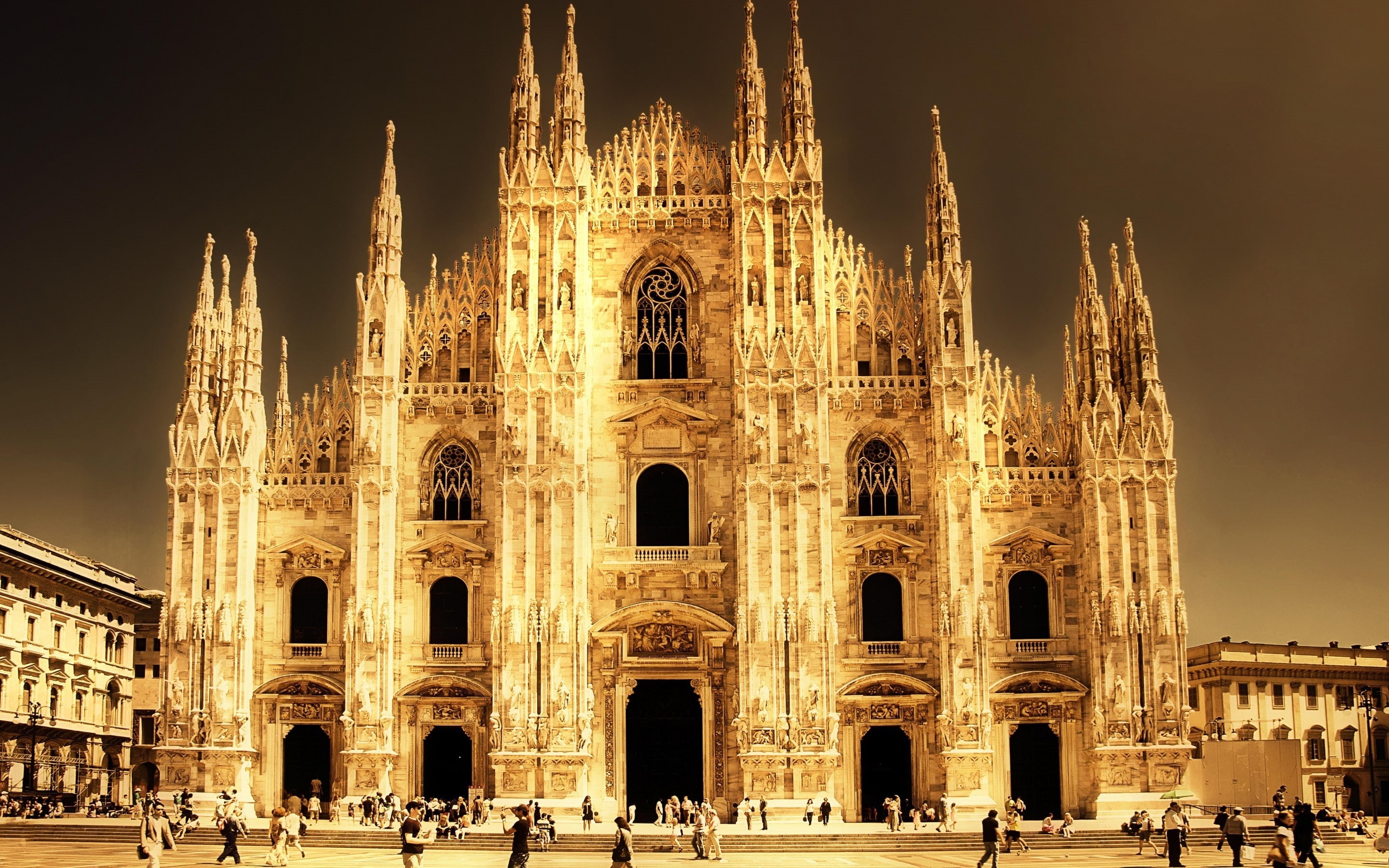 milan cathedral, milan, 2K, cathedral, HD Wallpaper