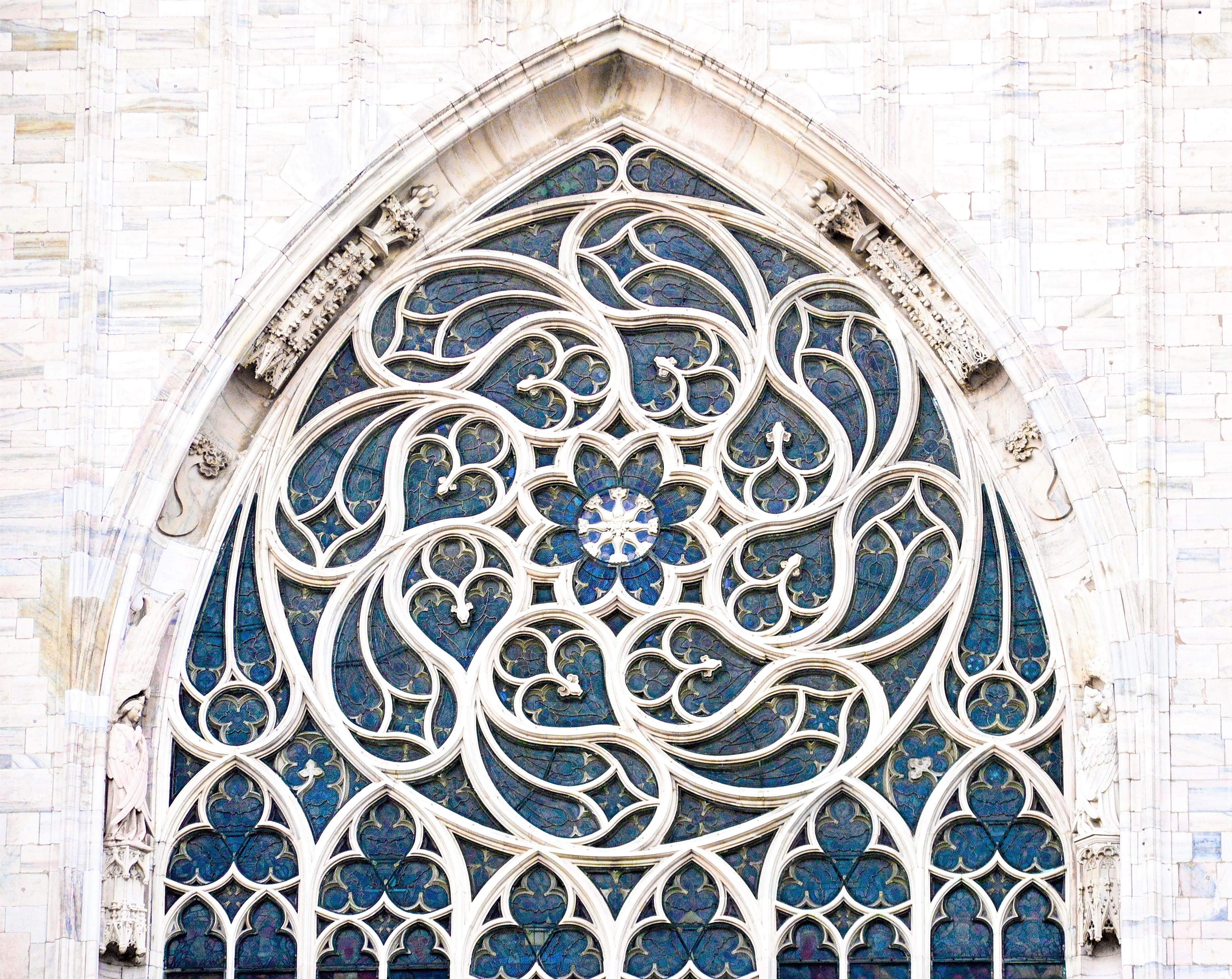 italy, craft, cathedral, religion, window, outdoors, history, gothic style, architecture, belief, low angle view, blue, day, building exterior, creativity, HD Wallpaper
