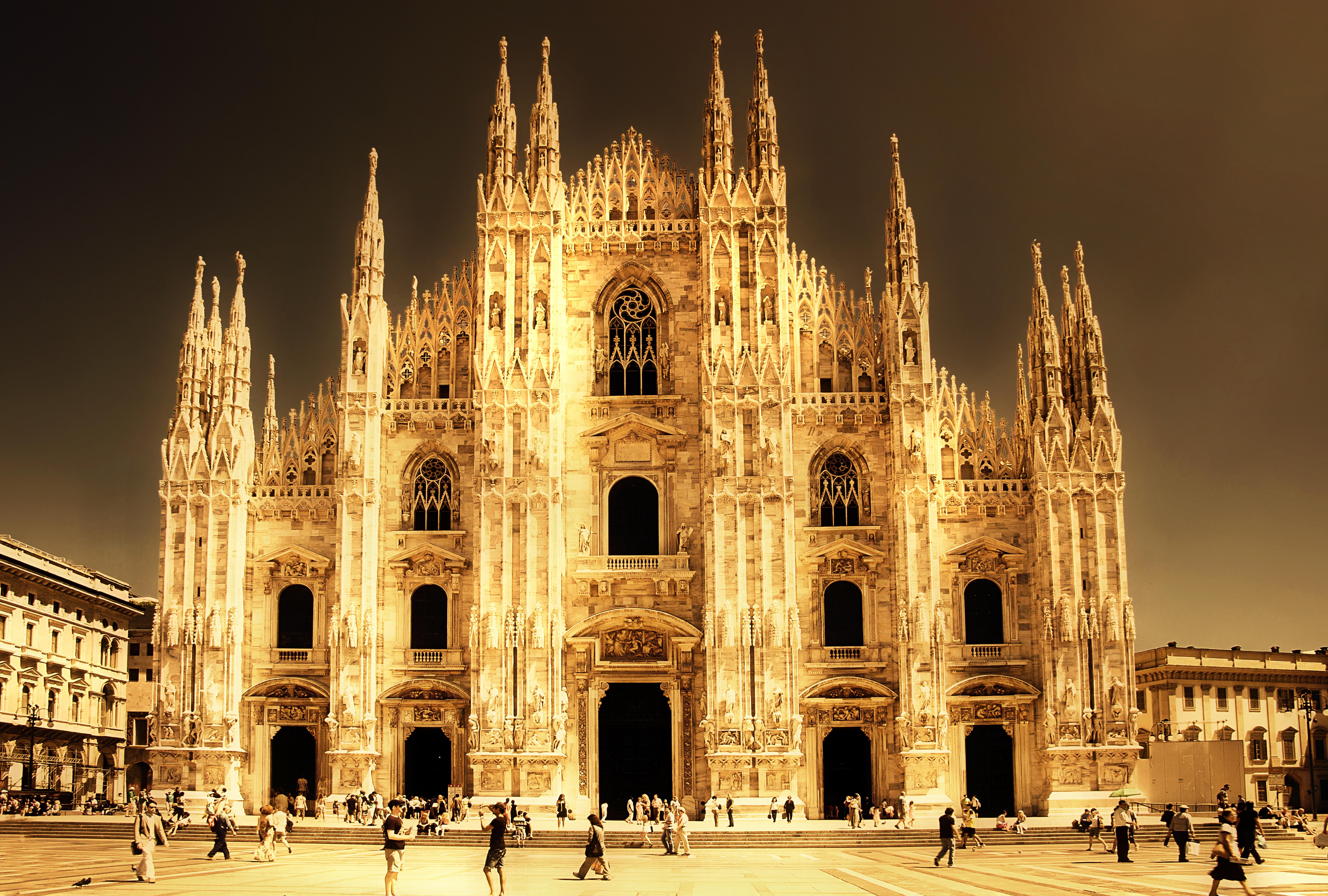 built Structure, Milano, architecture, travel Destinations, catholicism, the past, building Exterior, night, arch, urban Scene, tourist, church, duomo Of Milan, HD Wallpaper