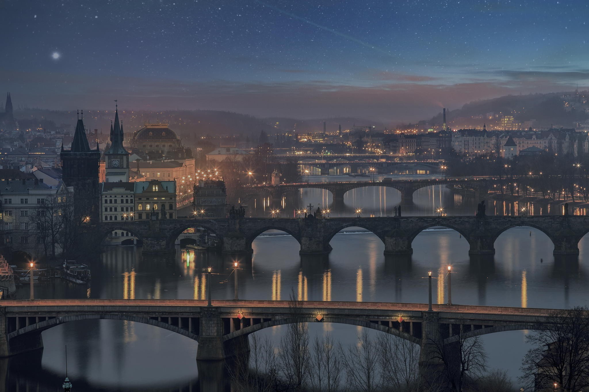 Charles Bridge, city, 1080P, Prague, Czech Republic, HD Wallpaper