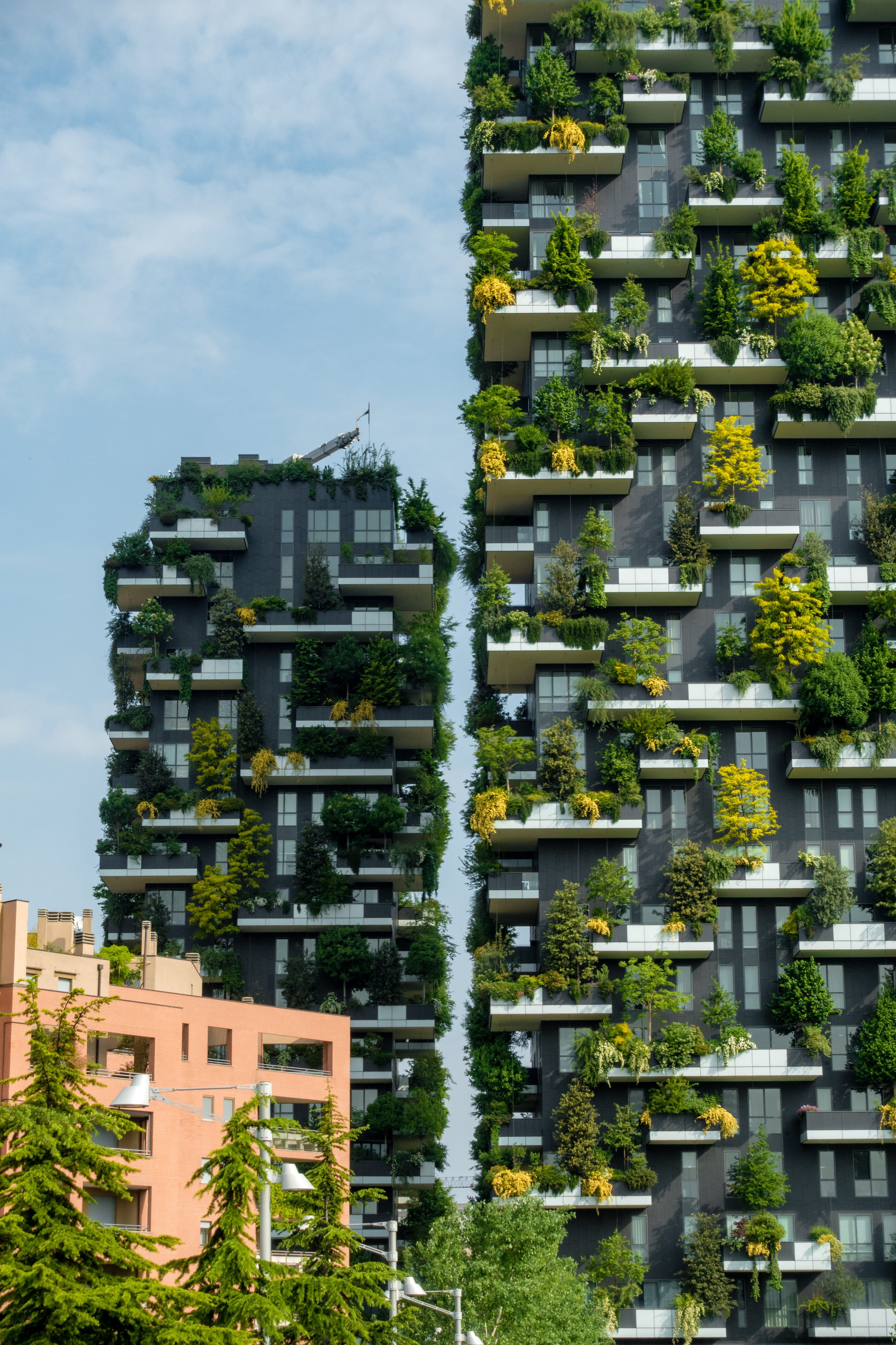apartment, sunlight, travel destinations, city, residential district, sky, religion, nature, history, italy, architecture, bosco verticale, built structure, Phone HD Wallpaper