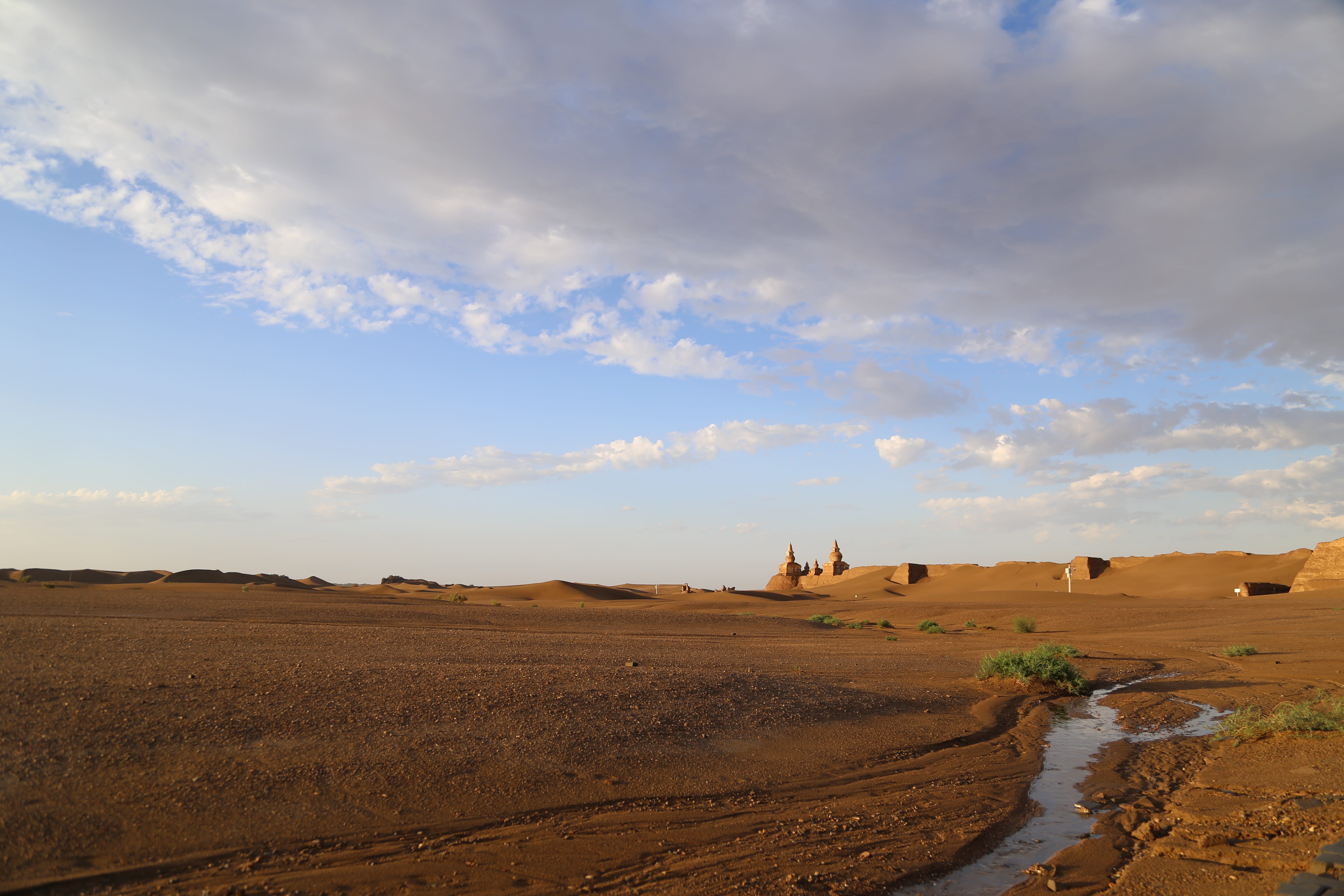 arid climate, tranquility, day, cloud - sky, outdoors, desert, sun, environment, beauty in nature, no people, water, land, tranquil scene, nature, gobi desert, HD Wallpaper
