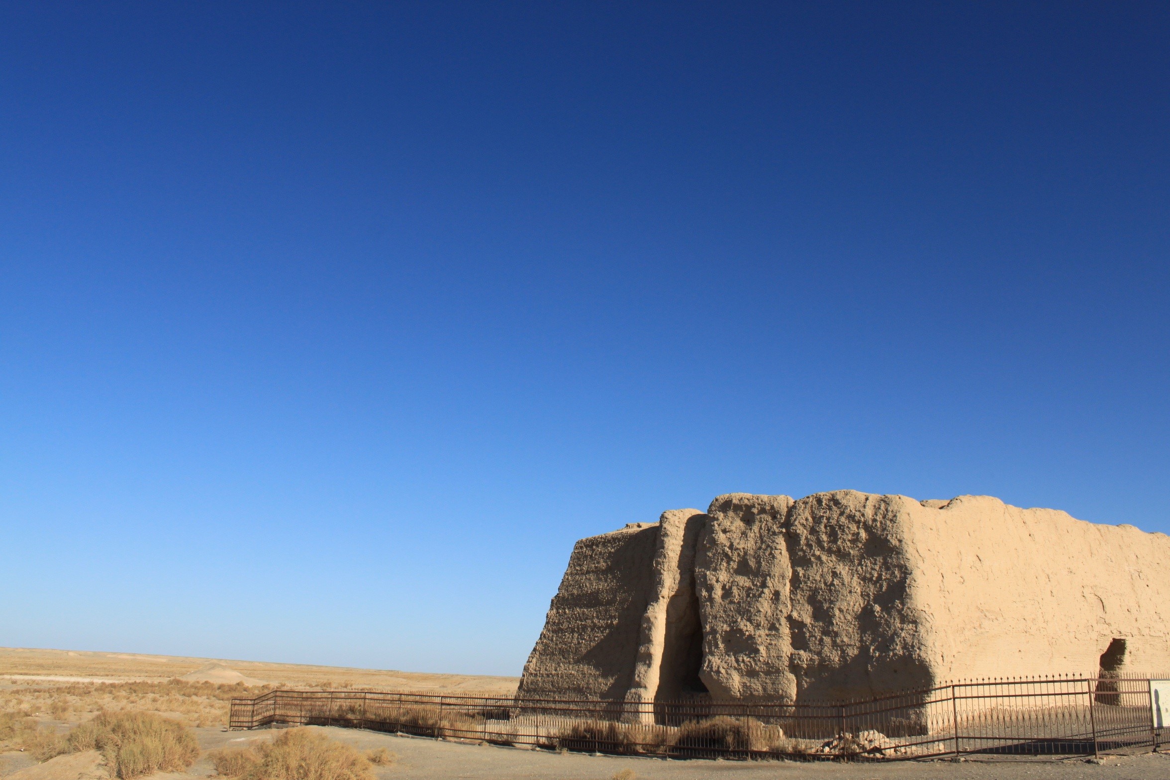 yumenguan, rock, blue, rock formation, nature, desert, solid, history, ancient civilization, 1080P, land, no people, northwest, copy space, travel destinations, HD Wallpaper