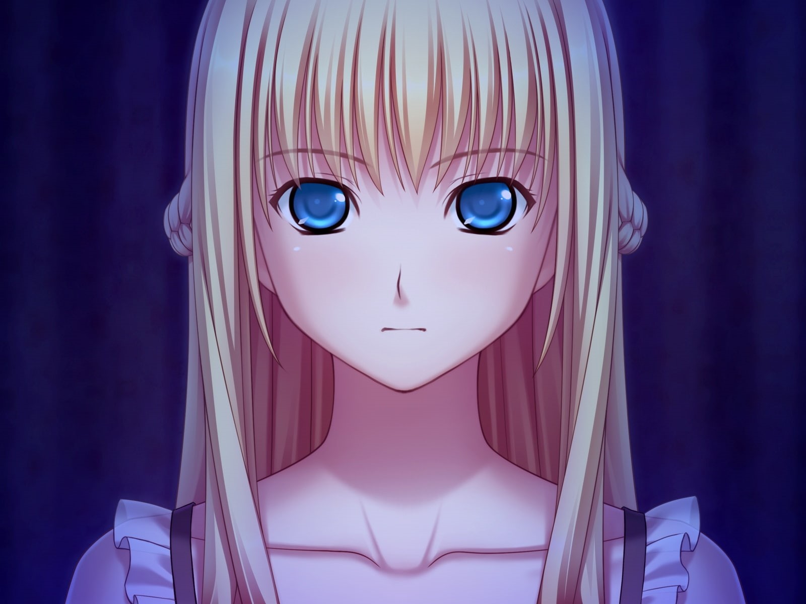 blonde, 720P, amishiro anna, look, girl, kanojo to kanojo to watashi no nanabi, blue eyes, HD Wallpaper