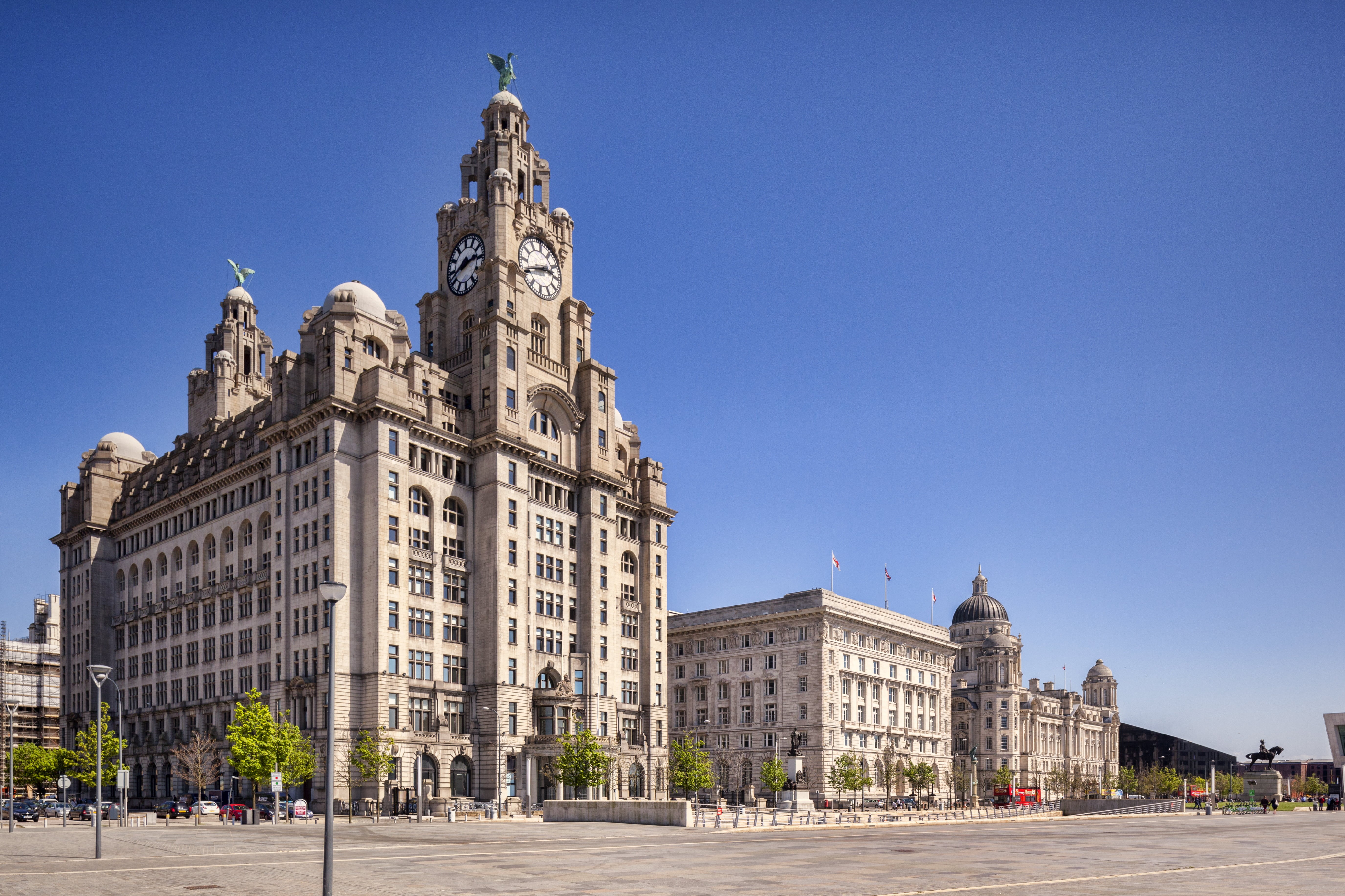 Liverpool, building, 5K, England, clock tower, town square, city, HD Wallpaper
