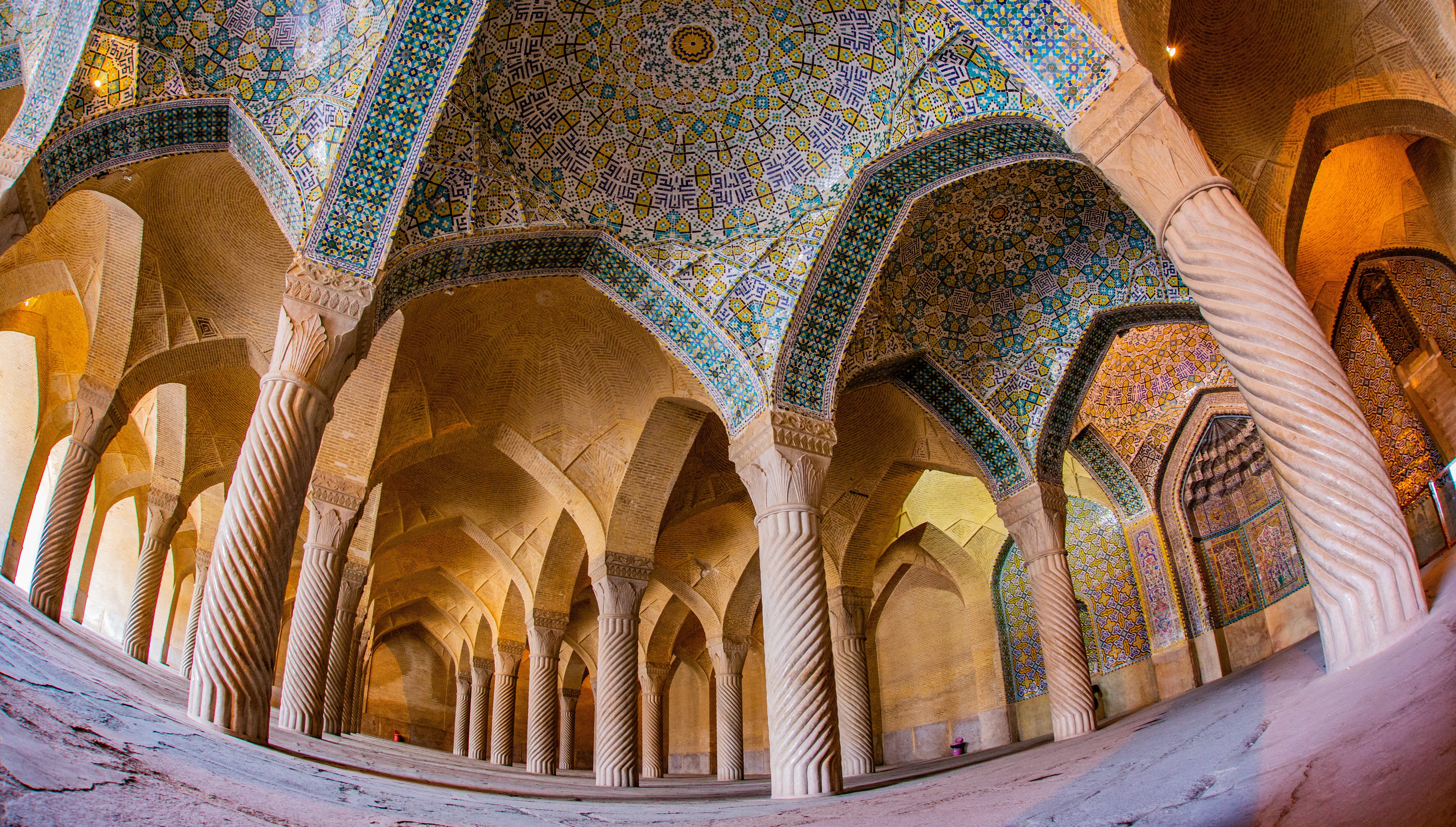 fars province, 5K, history, travel destinations, ornate, the past, multi colored, arch, calligraphy, place of worship, building exterior, arcade, iran, HD Wallpaper