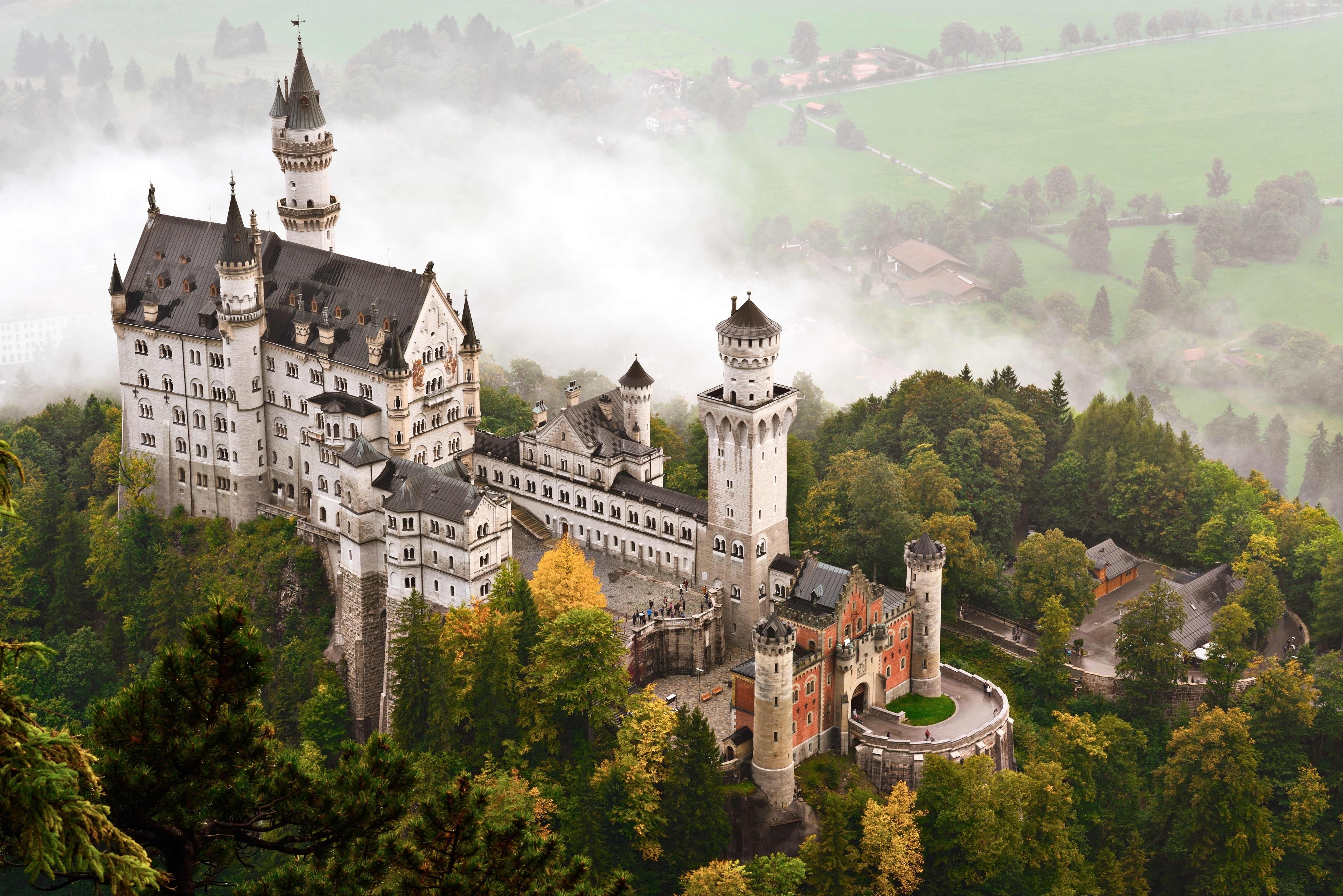 Bavaria, Neuschwanstein castle, 4K, travel, tourism, Germany, HD Wallpaper