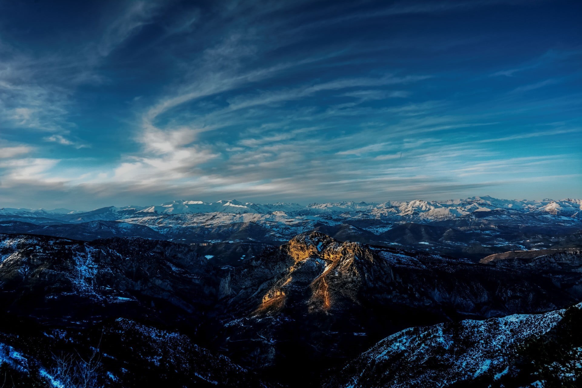 environment, tranquility, non-urban scene, mountain, tranquil scene, outdoors, far view, snow, scenery, 1080P, sky, rock, nature, cold temperature, landscape, HD Wallpaper