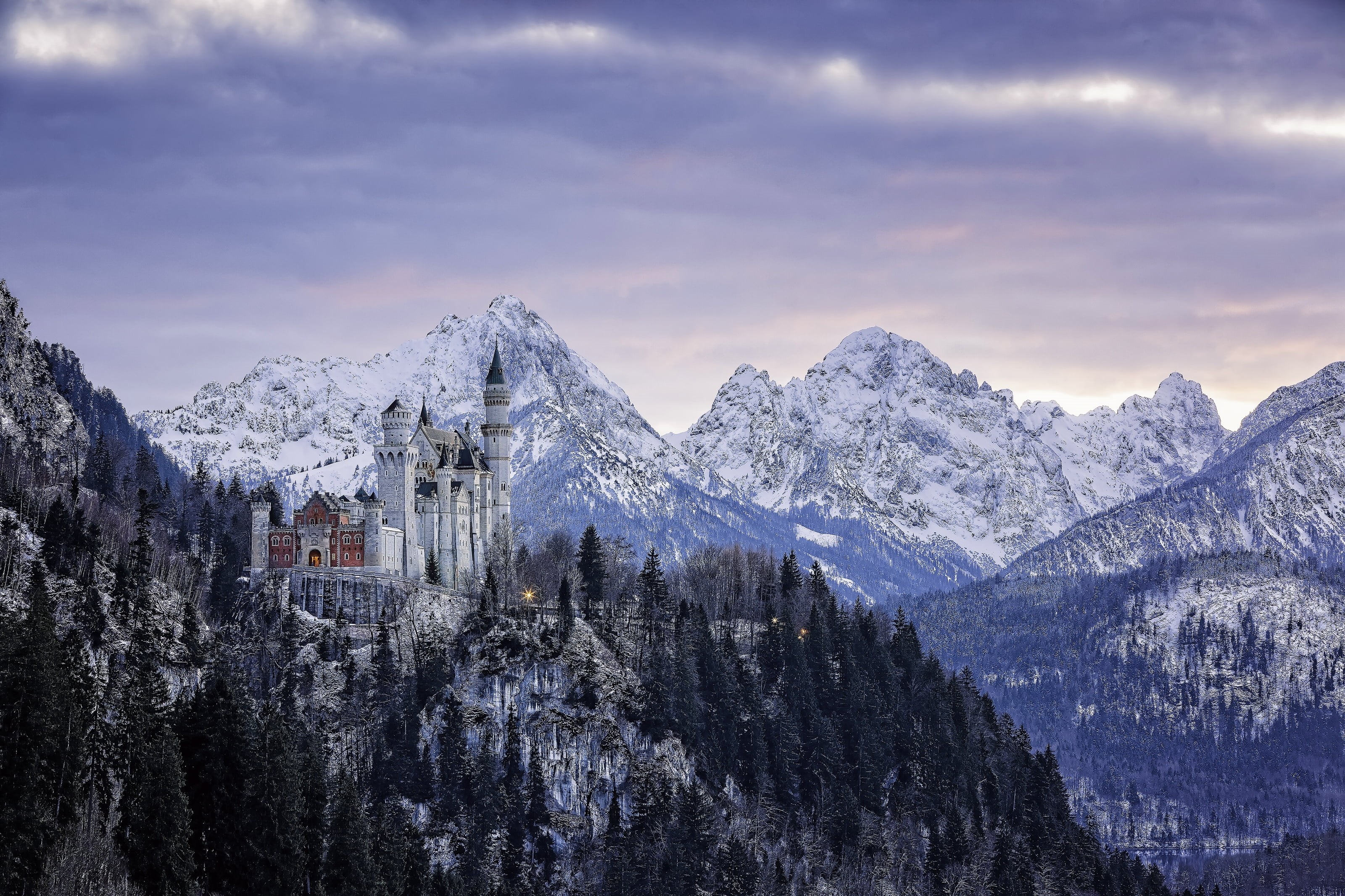 tranquil Scene, mountain Peak, nature, rock - Object, building exterior, tranquility, castle, cold temperature, winter, european Alps, scenics - nature, HD Wallpaper