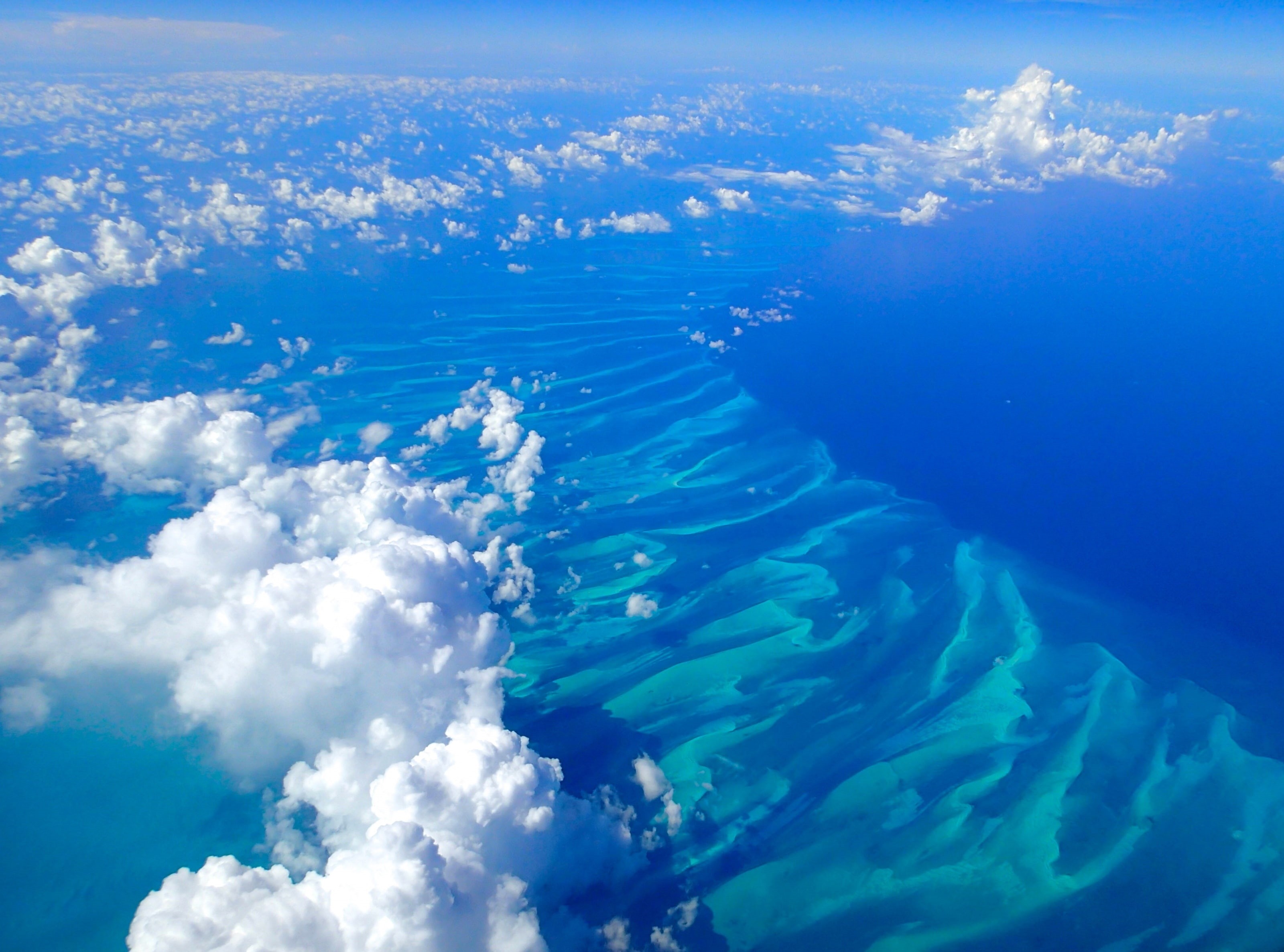 uncommoncaribbean, outdoors, environment, Islands, tranquility, no people, Blue, blues, airtravel, scenics - nature, Travel, cloud - sky, full frame, beauty in nature, HD Wallpaper