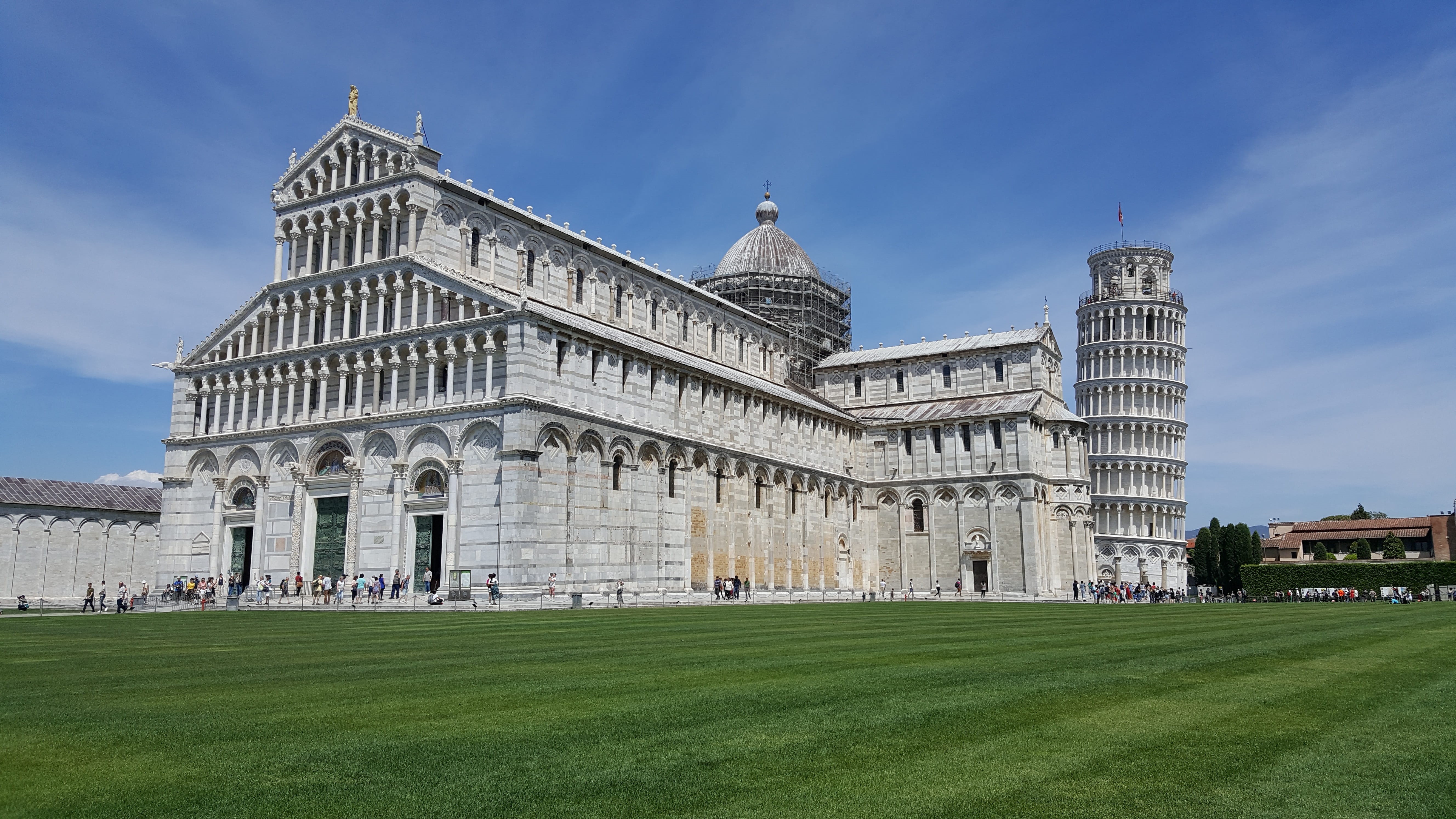leaning tower, lawn, day, pisa, history, tourism, memorial, building exterior, the past, built structure, places of interest, travel destinations, grass, HD Wallpaper