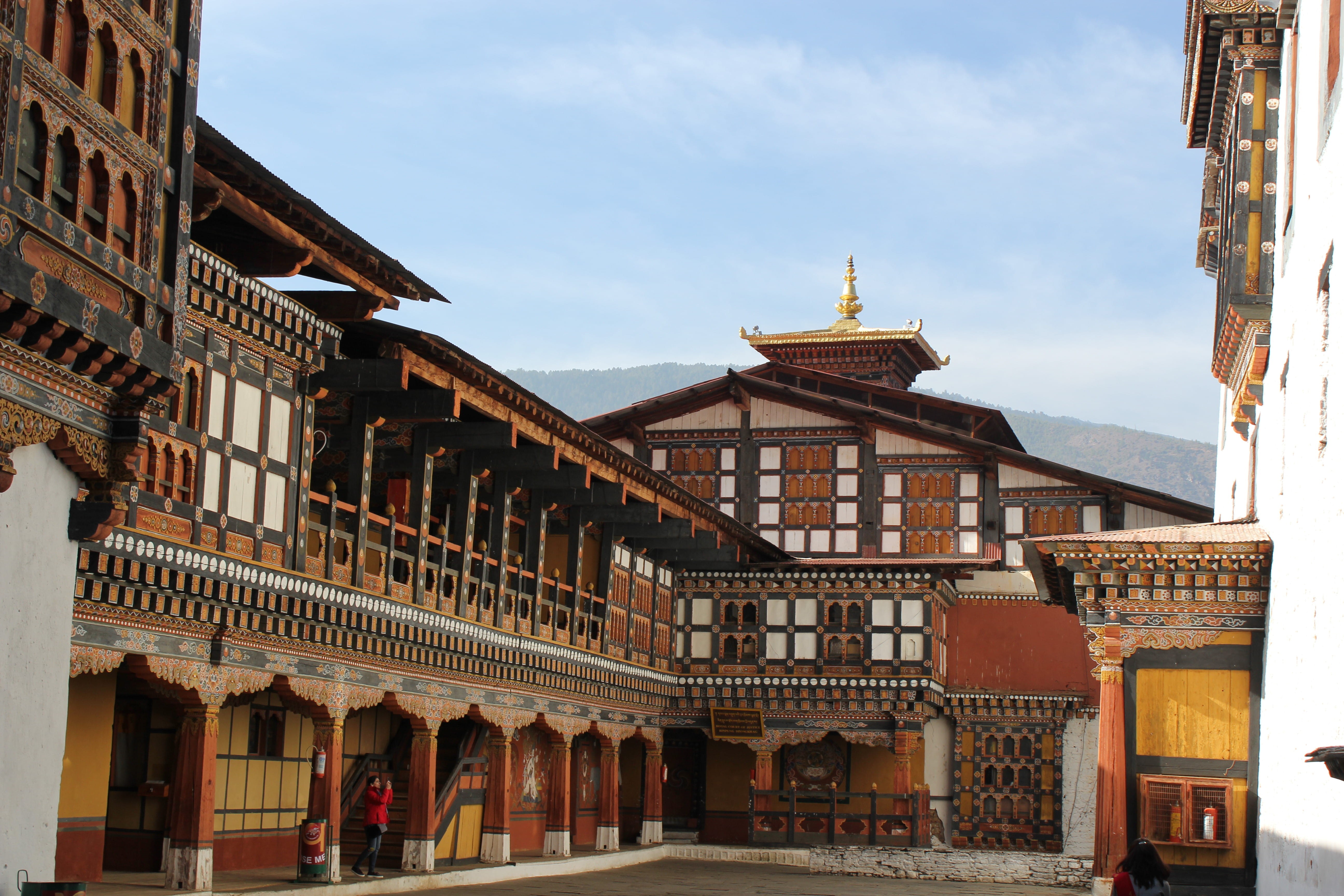 built structure, ornate, place of worship, cloud - sky, belief, paro, building exterior, history, architectural column, no people, outdoors, bhutan monastery, HD Wallpaper