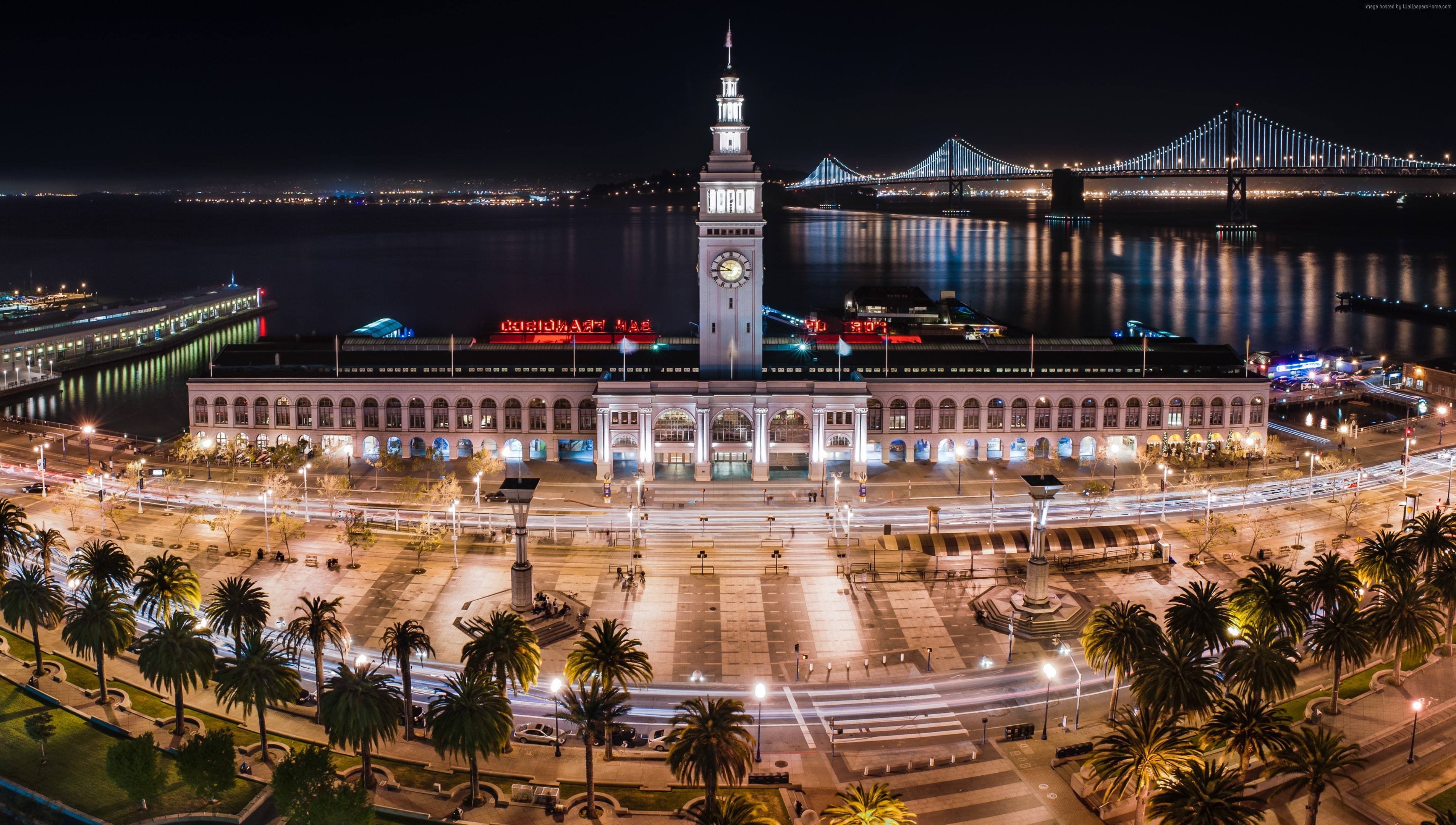 travel, Ferry Building, tourism, California, San Francisco, USA, 2K, HD Wallpaper