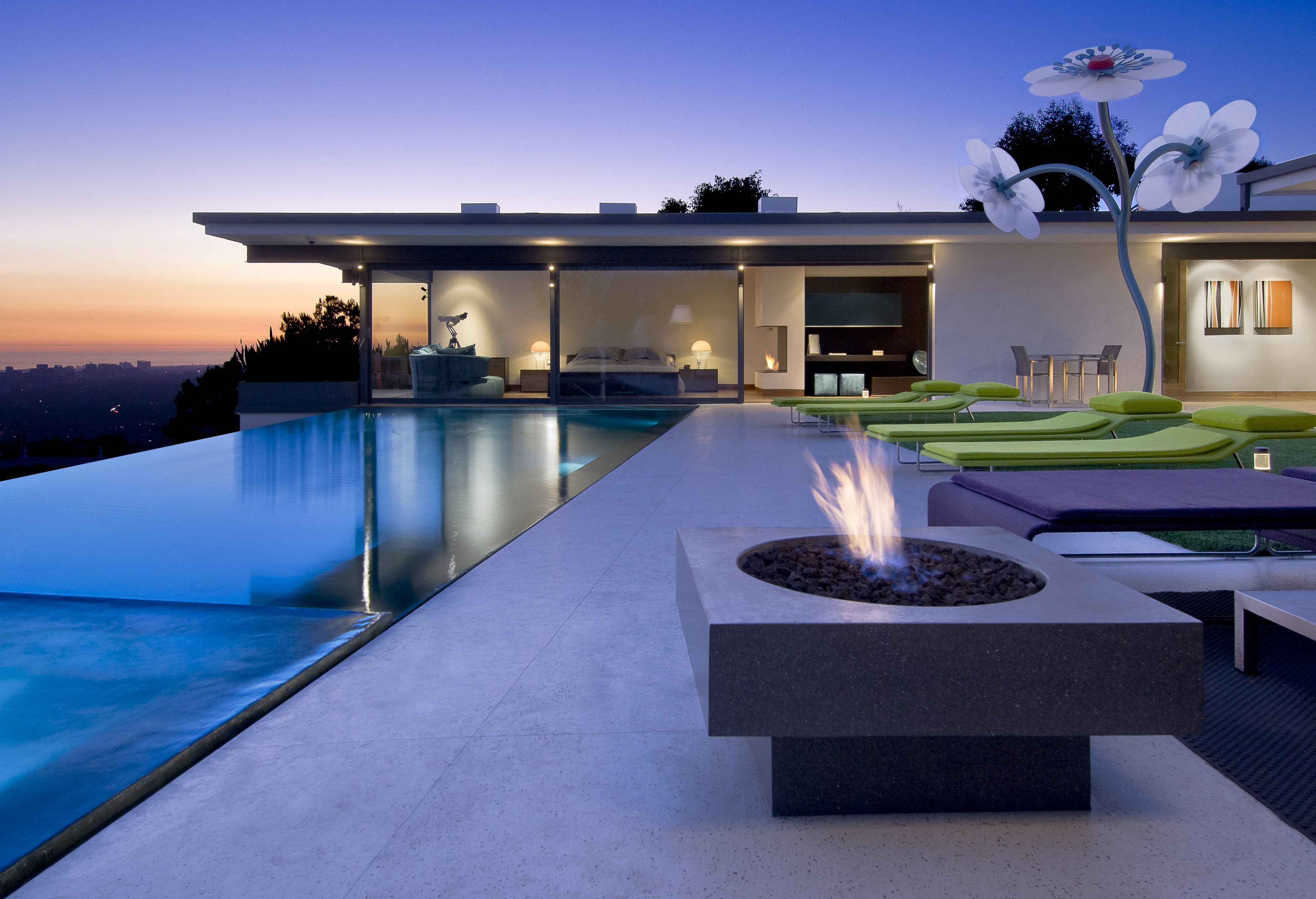 no people, architecture, black, concrete, luxury, bed, outdoors, exterior, pit, illuminated, square, building, reflection, nature, pool, built structure, HD Wallpaper