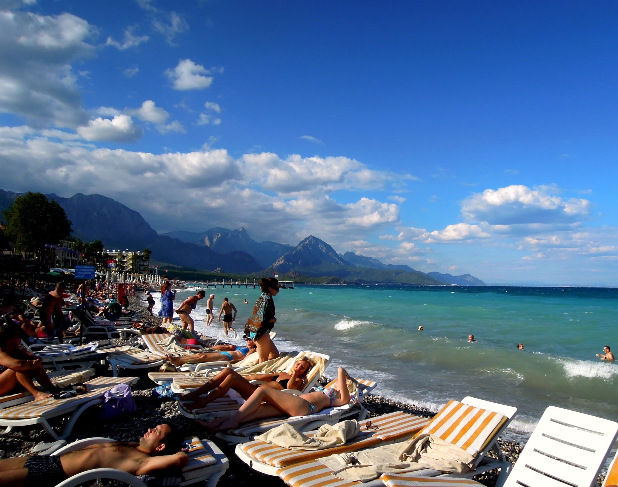swimwear, real people, day, trip, men, vacation, blue sky, mountains, sunbathing, travel, tan, beauty in nature, holiday, coast, mountain, sky, outdoors, HD Wallpaper