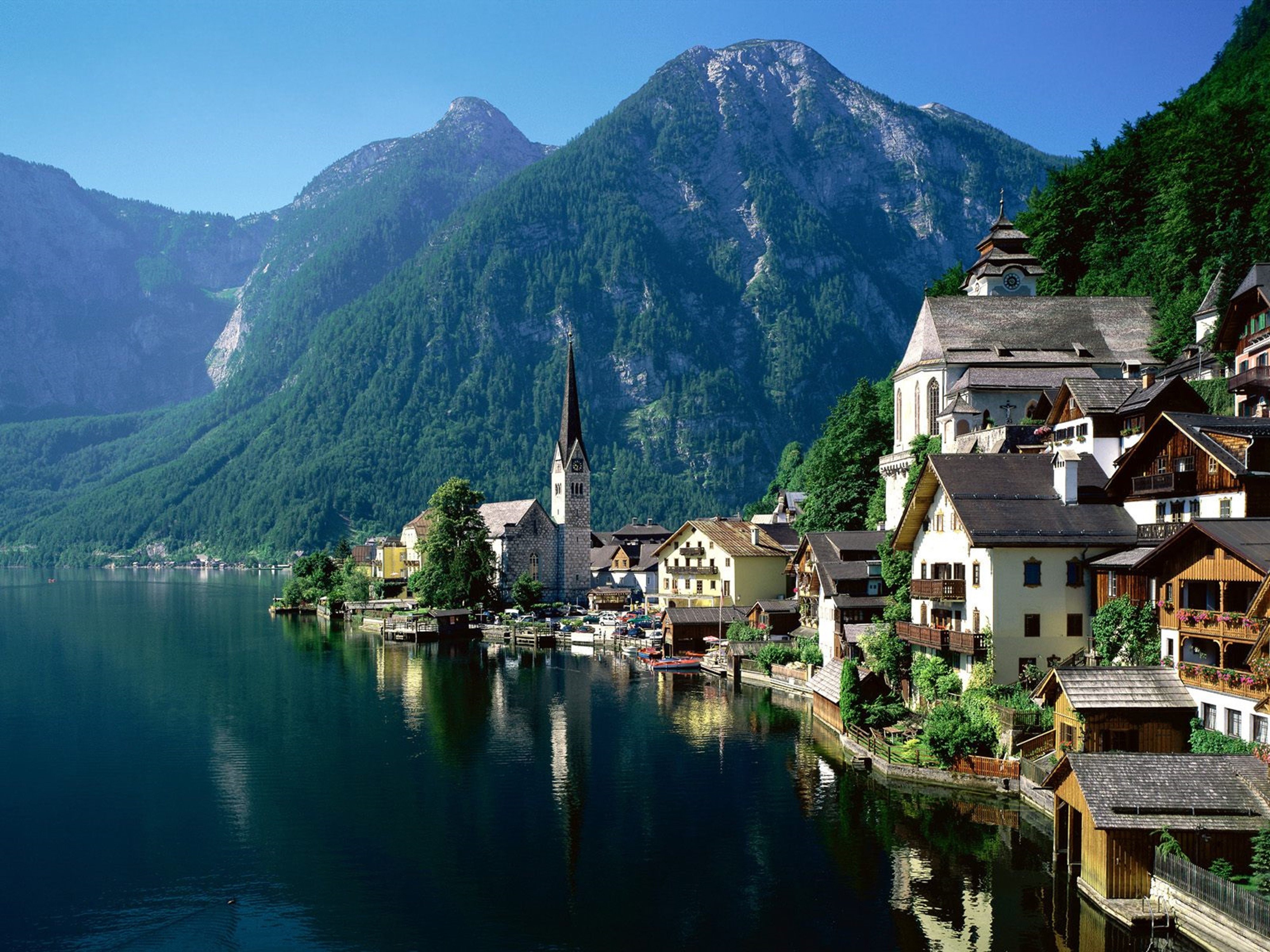 austria, 4K, Landscape, alp, hallstatt, europe, lake, HD Wallpaper