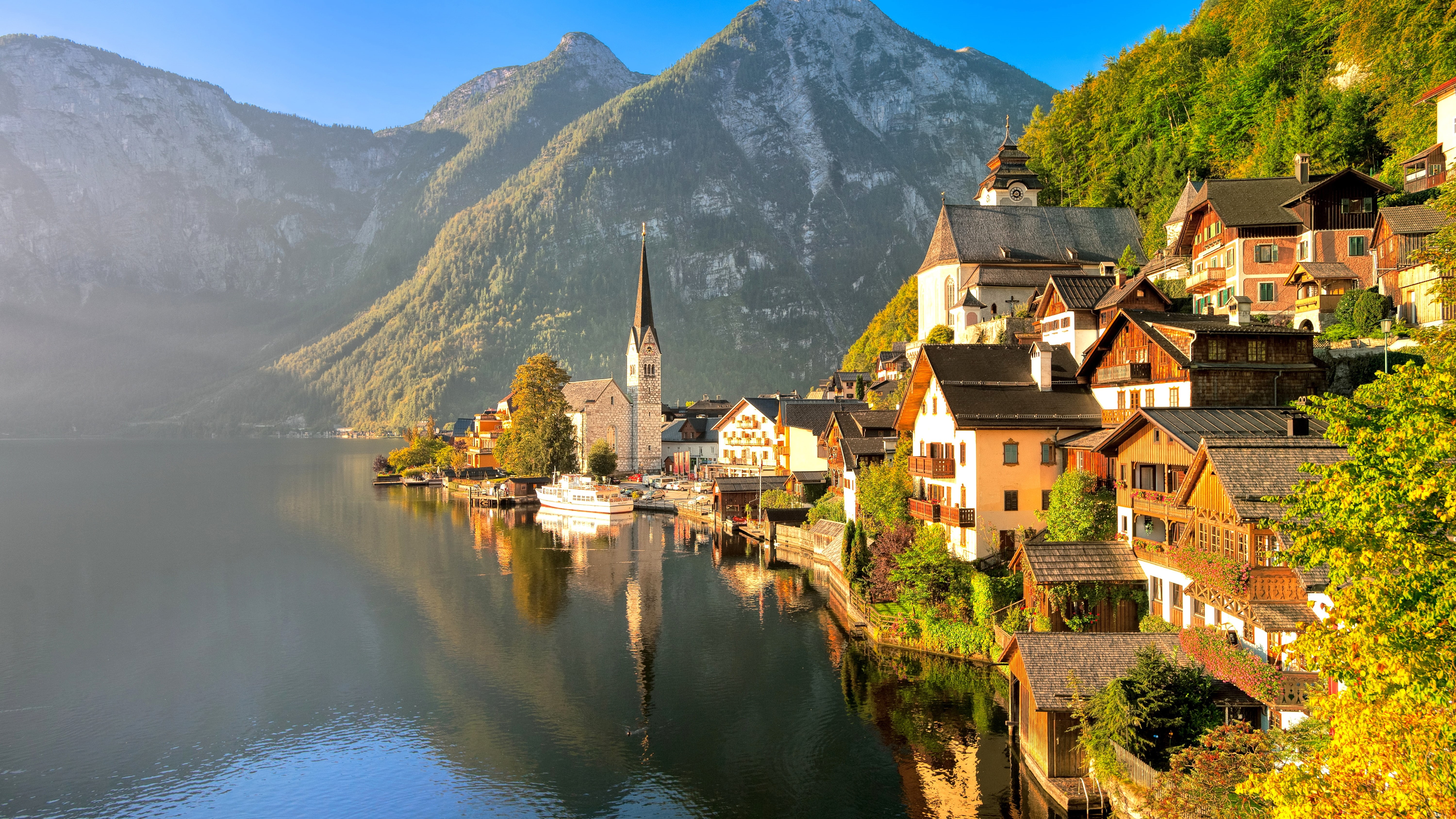 5K, Hallstätter See, Lake, Austria, 5K, HD Wallpaper