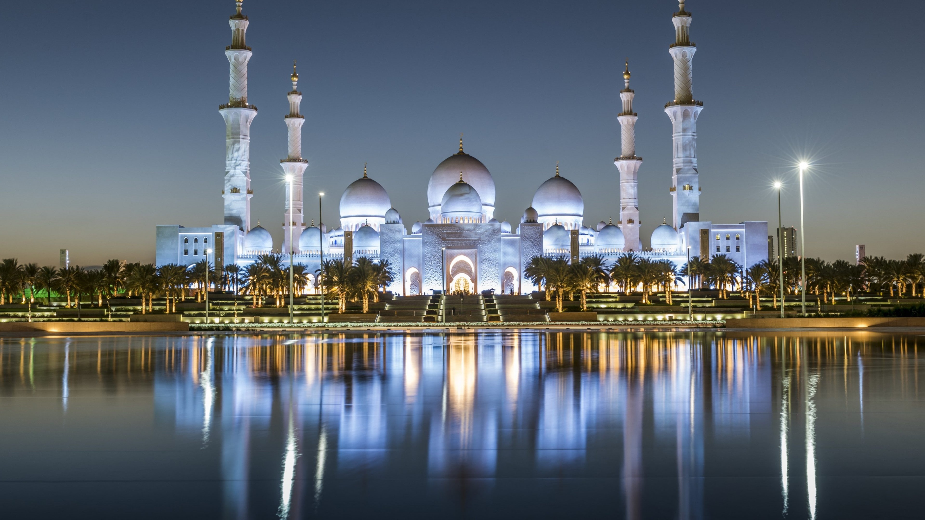 Abu Dhabi, Sheikh Zayed Mosque, 4K, 4k, HD Wallpaper