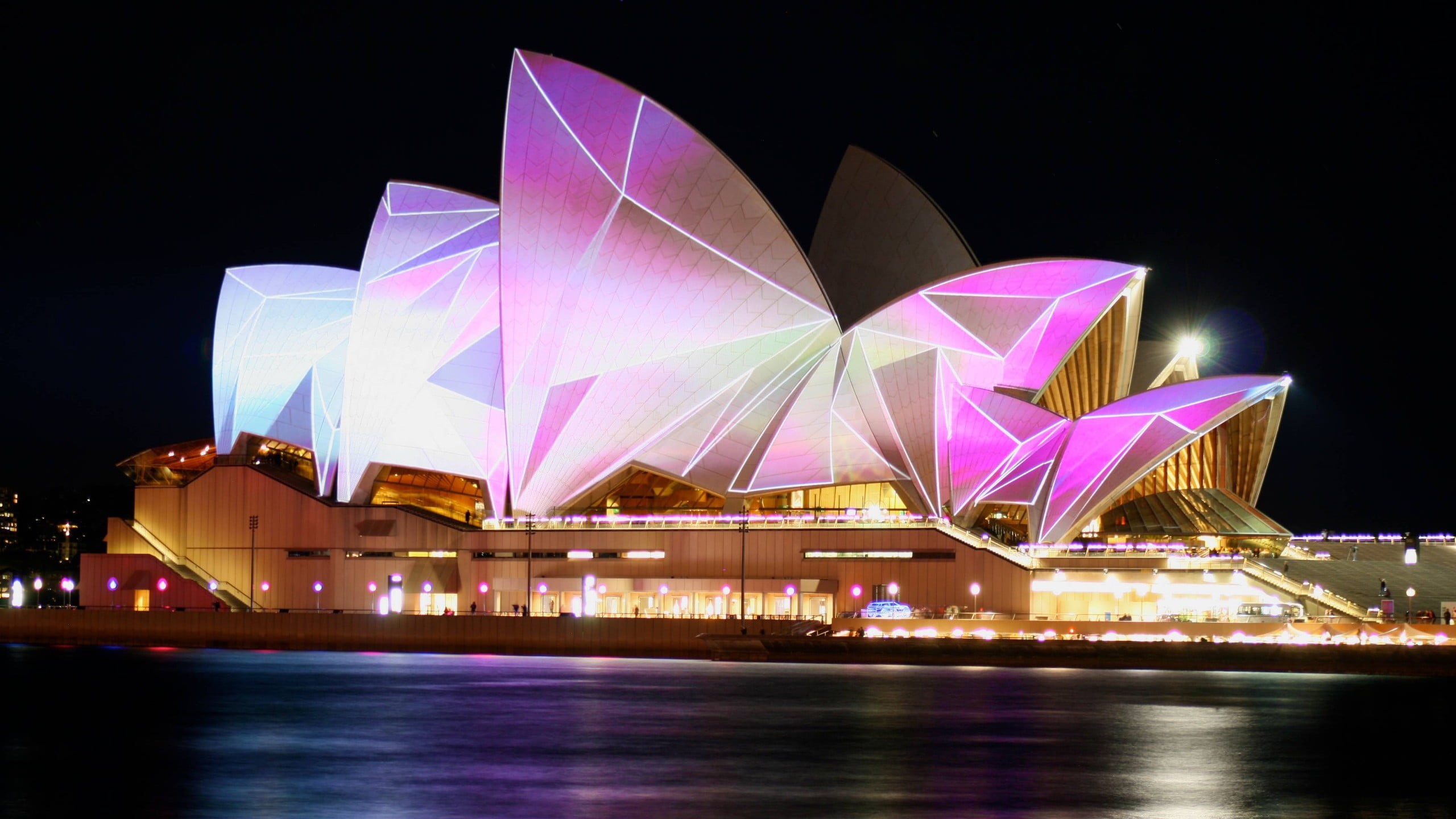 building, dome, modern, 2K, travel destinations, harbor, two, building exterior, no people, tent, multi colored, built structure, city, Sydney, water, HD Wallpaper