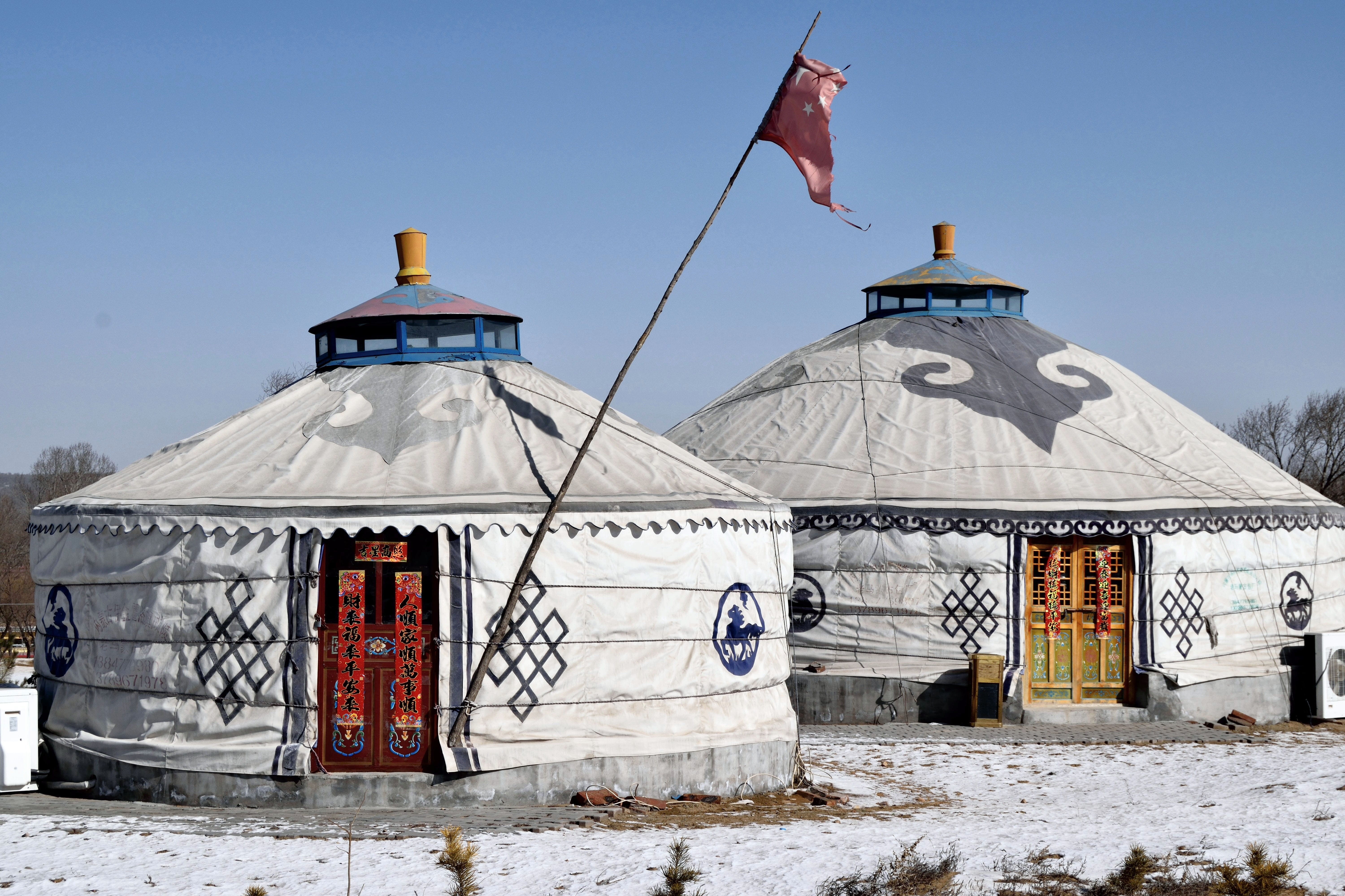 inner mongolia, scenic, travel destinations, built structure, winter, clear sky, sky, flag, day, sunny, white, land, cold temperature, mountain, landscape, HD Wallpaper