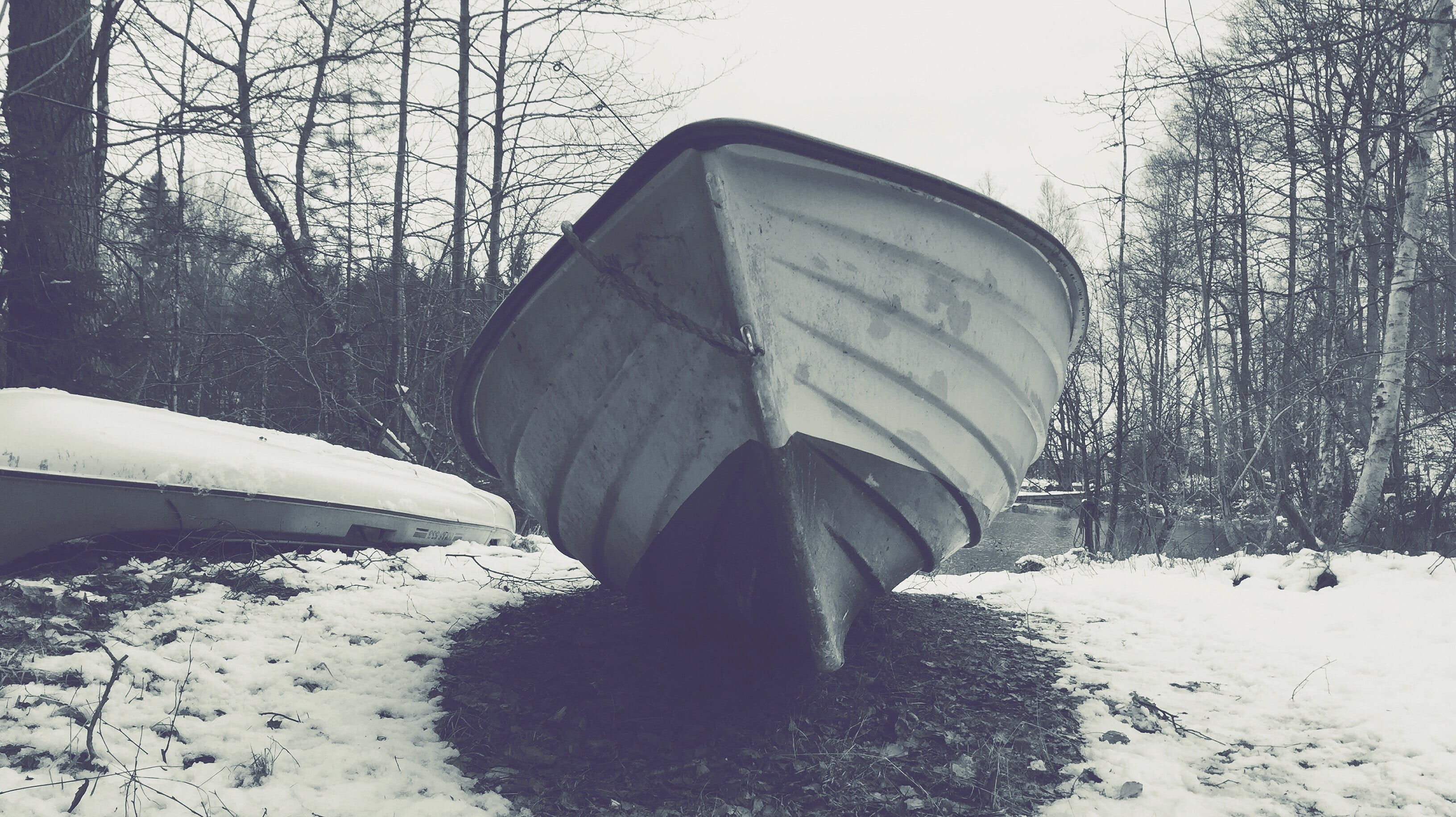 covering, no people, tent, frozen, land, tranquility, dome, vehicle, beauty in nature, bare tree, cold temperature, nature, winter, snow, boat, forest, HD Wallpaper