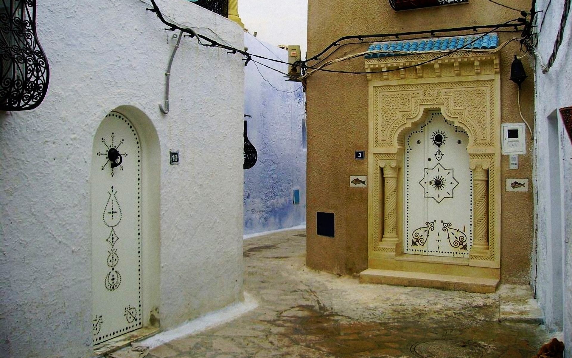 medina, arabic, doors, corner, street, 1080P, Saudi Arabia, house, HD Wallpaper
