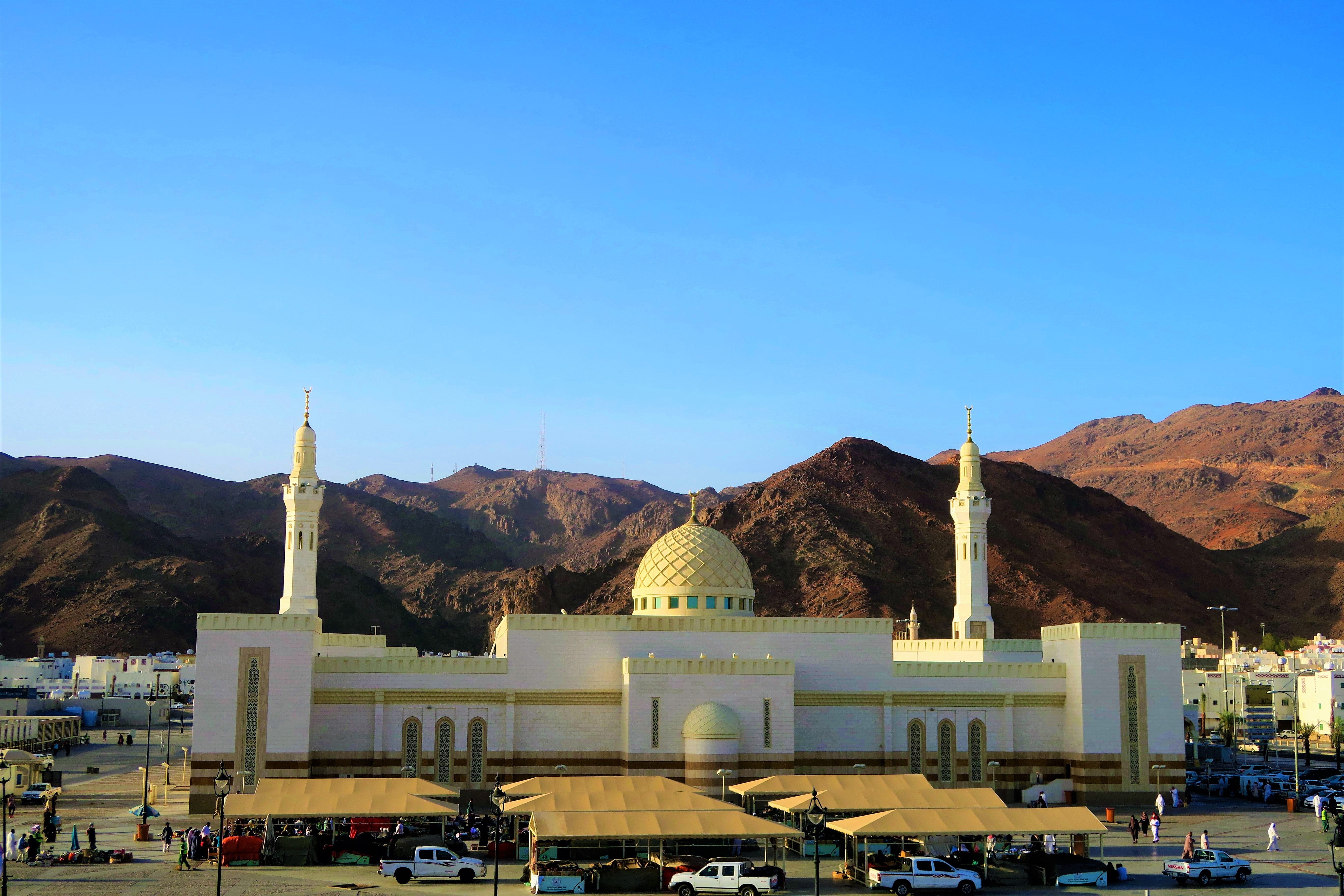 5K, masjid, islam, clear sky, religion, haramain, building, outdoors, travel destinations, cami, built structure, blue, belief, no people, city, architecture, HD Wallpaper