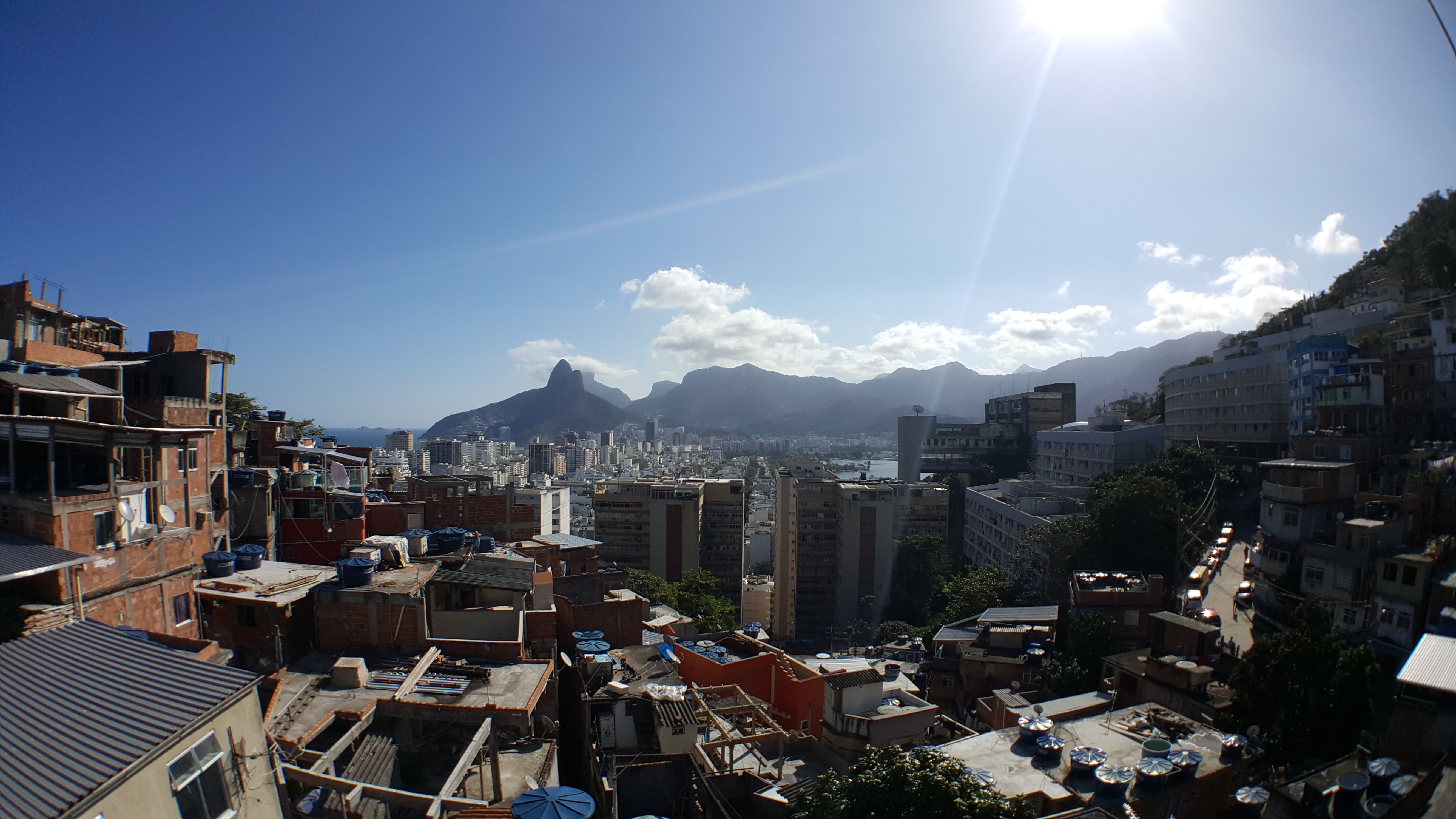 office building exterior, snowcapped mountain, community, high angle view, outdoors, sunlight, architecture, city, nature, ipanema, lens flare, pao de acucar, HD Wallpaper