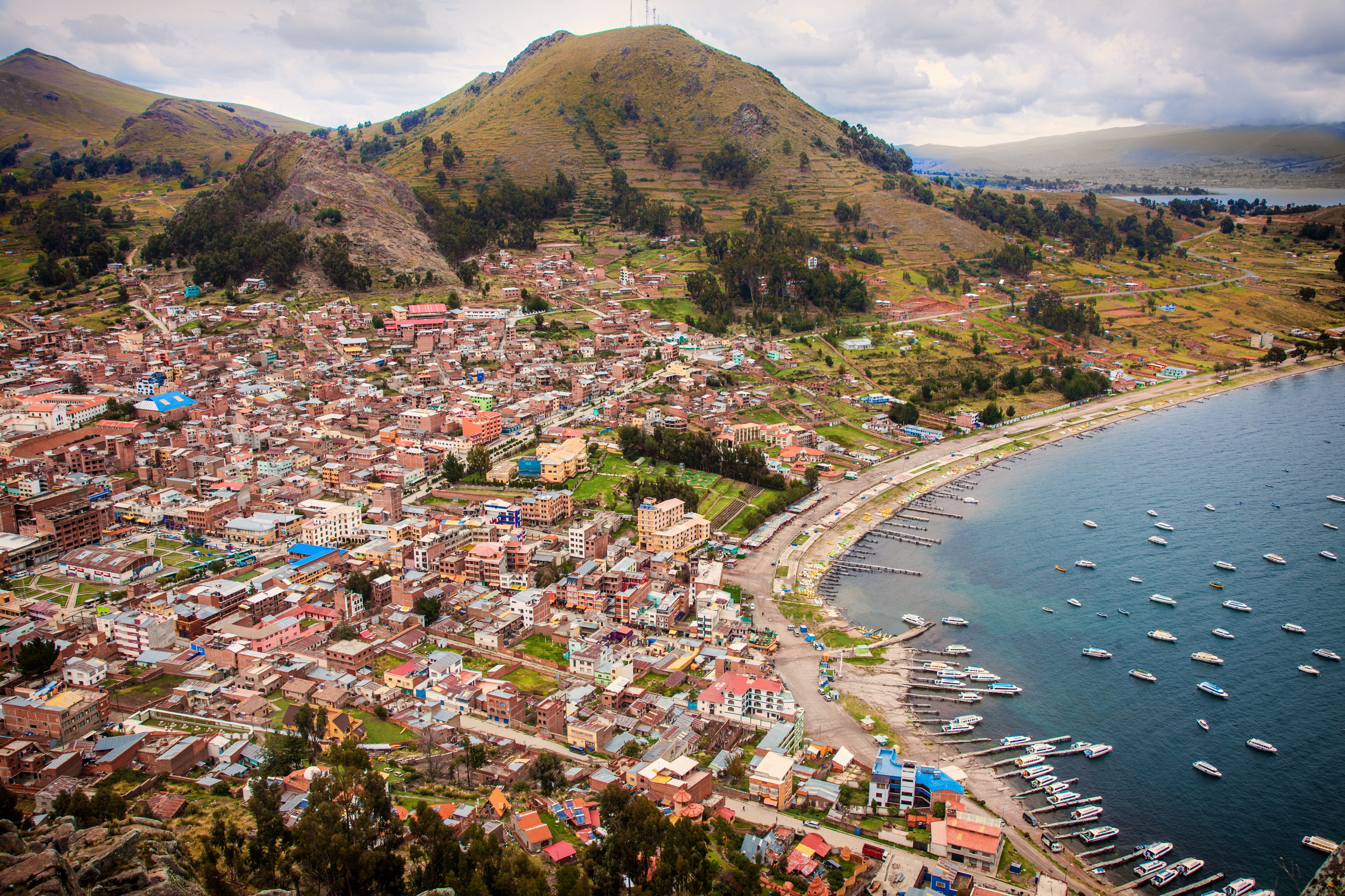 residential district, transportation, copacabana, bolivia, day, nature, architecture, building exterior, scenics - nature, water, tree, no people, 5K, HD Wallpaper