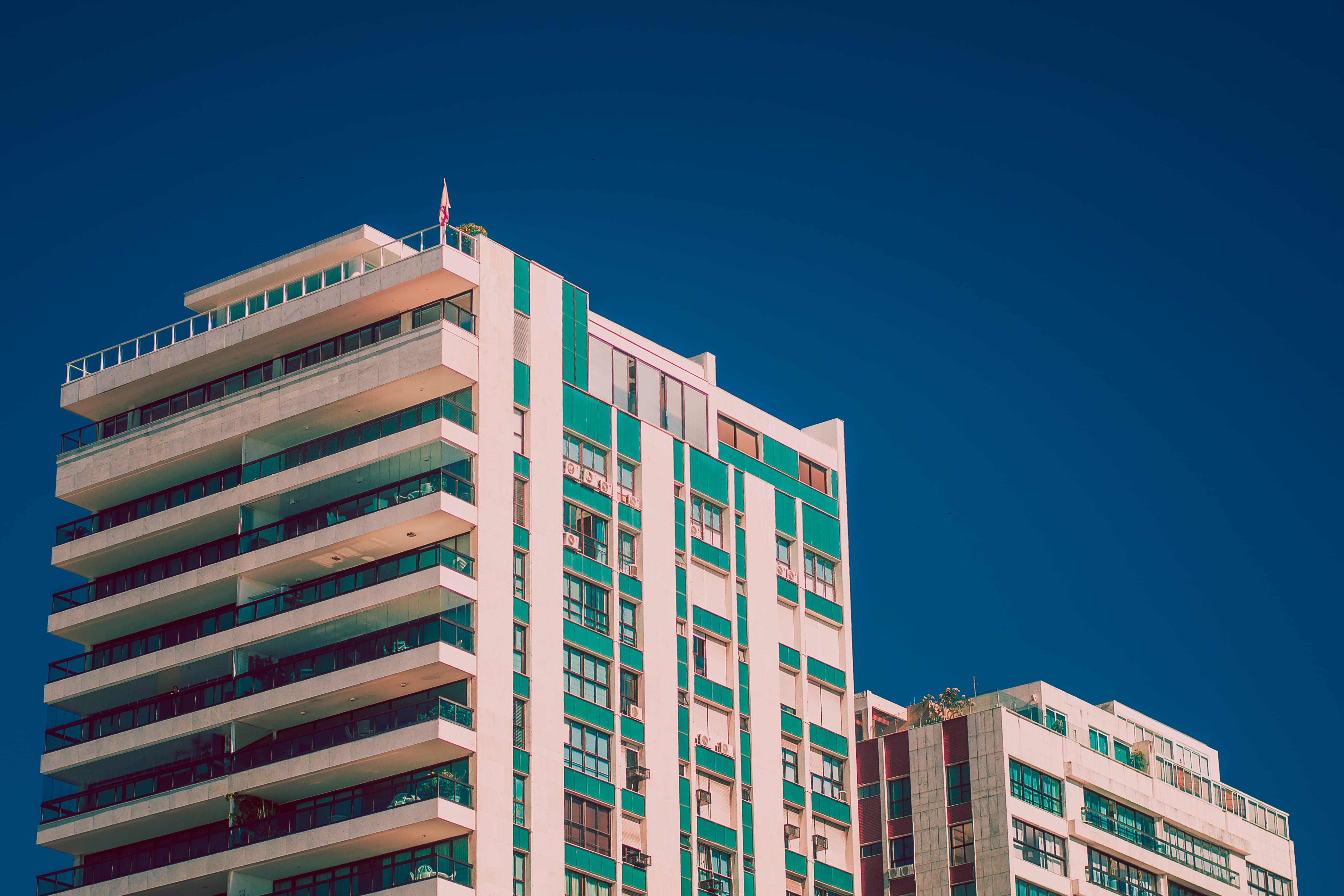 no people, architecture, office, window, android, sky, tablet, nature, residential district, housing development, low angle view, brazil, glass, teal, day, HD Wallpaper