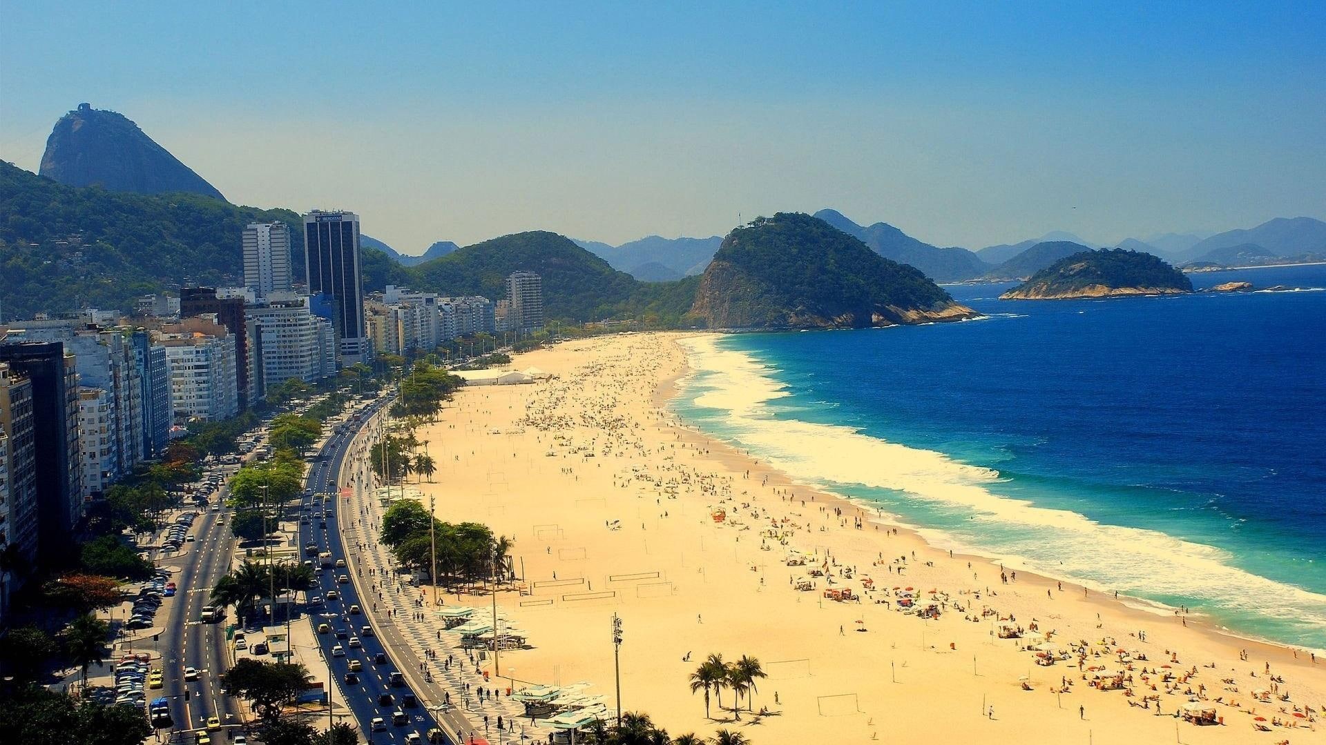 playa, rio, 1080P, copacabana, 3d and abstract, janeiro, de, HD Wallpaper