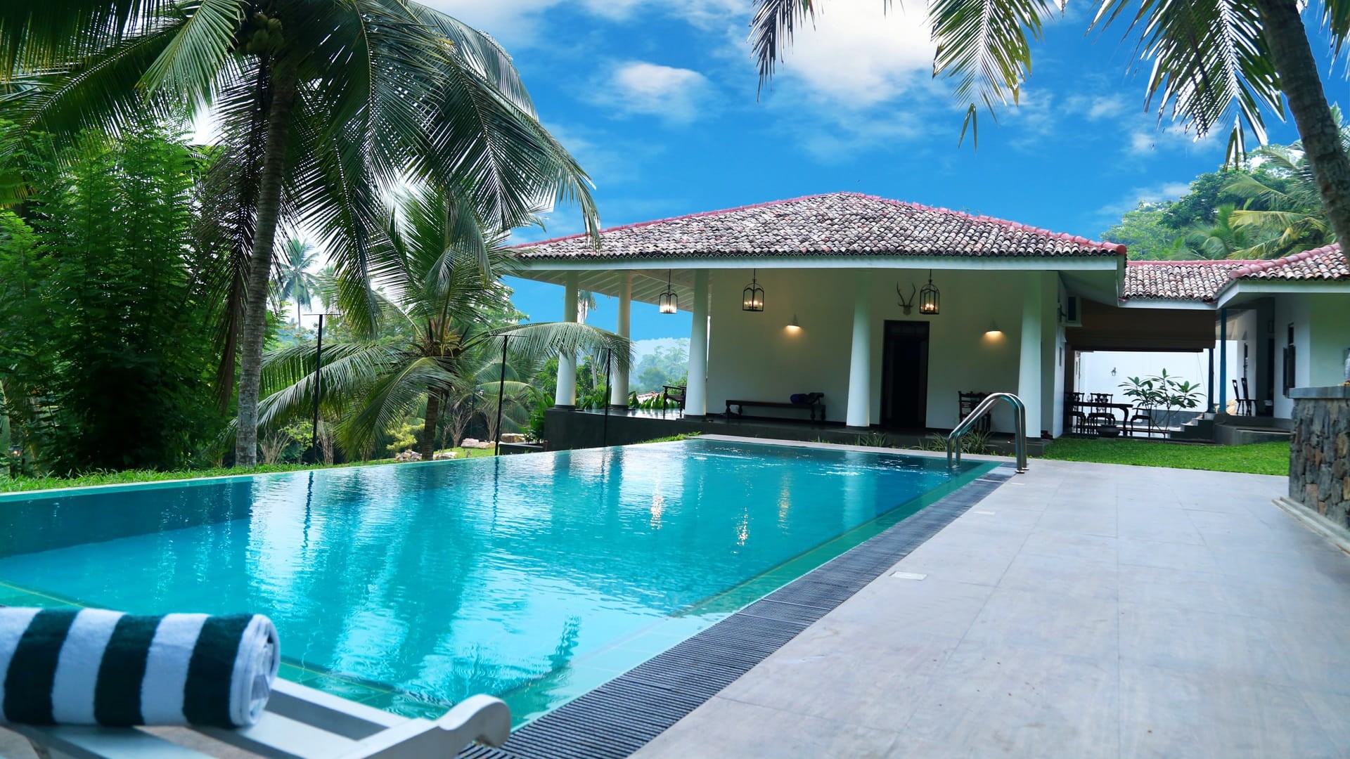 vacations, sky, wealth, villa, nature, summer, architecture, photography, sri lanka, relaxation, 1080P, building exterior, swimming, no People, hotel, HD Wallpaper
