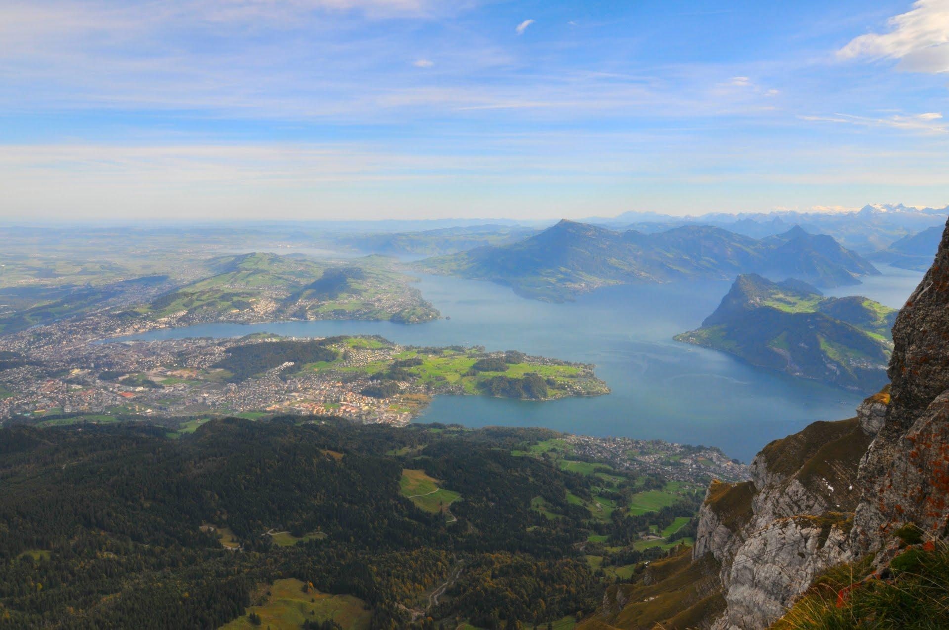 pilatus, mount, switzerl, 1080P, lucerne, nature and landscapes, town, lake, mountains, HD Wallpaper