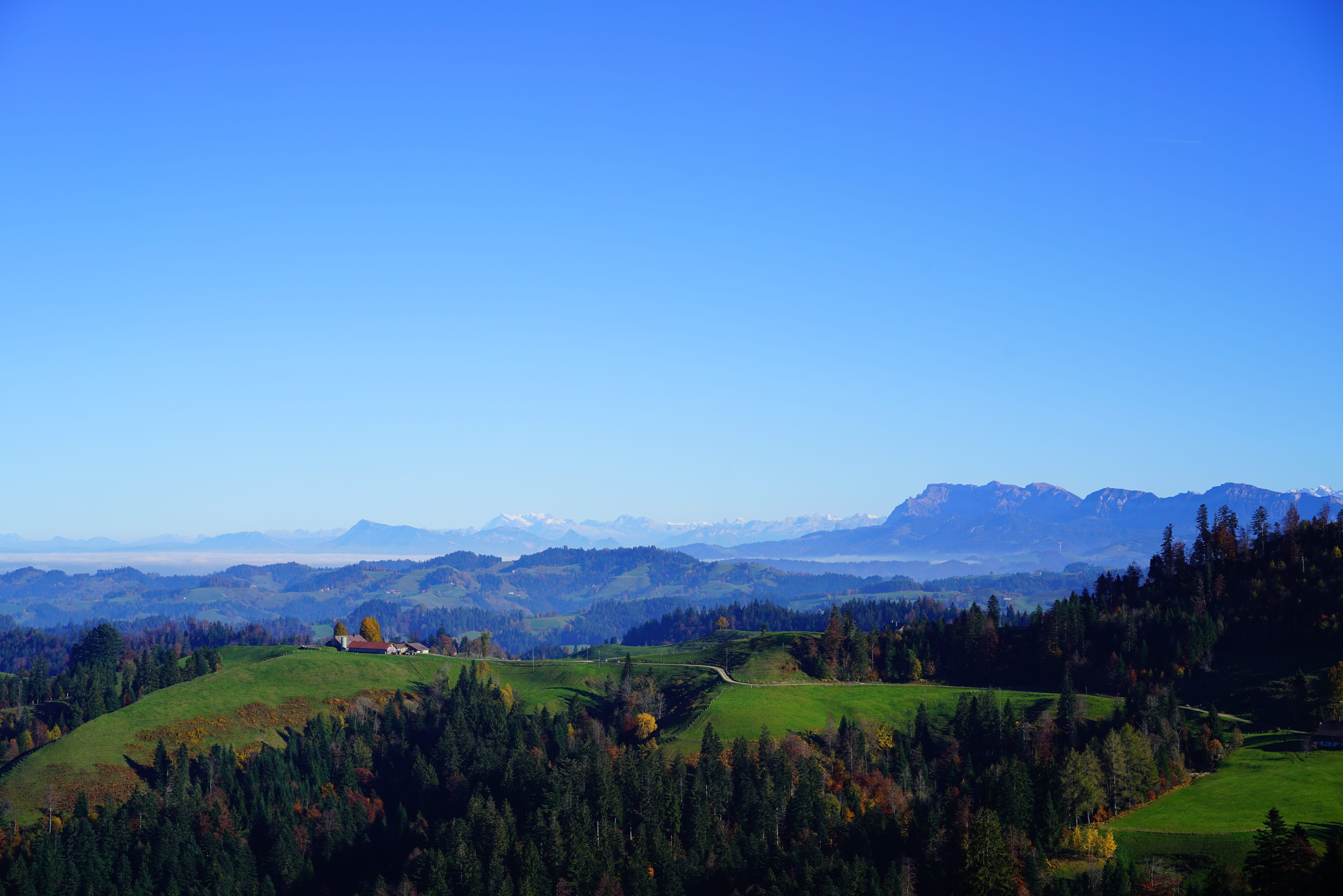 mountain, outdoors, non-urban scene, growth, nesslisboden, scenics - nature, ahornalp, copy space, plant, distant view, land, panorama, beauty in nature, HD Wallpaper