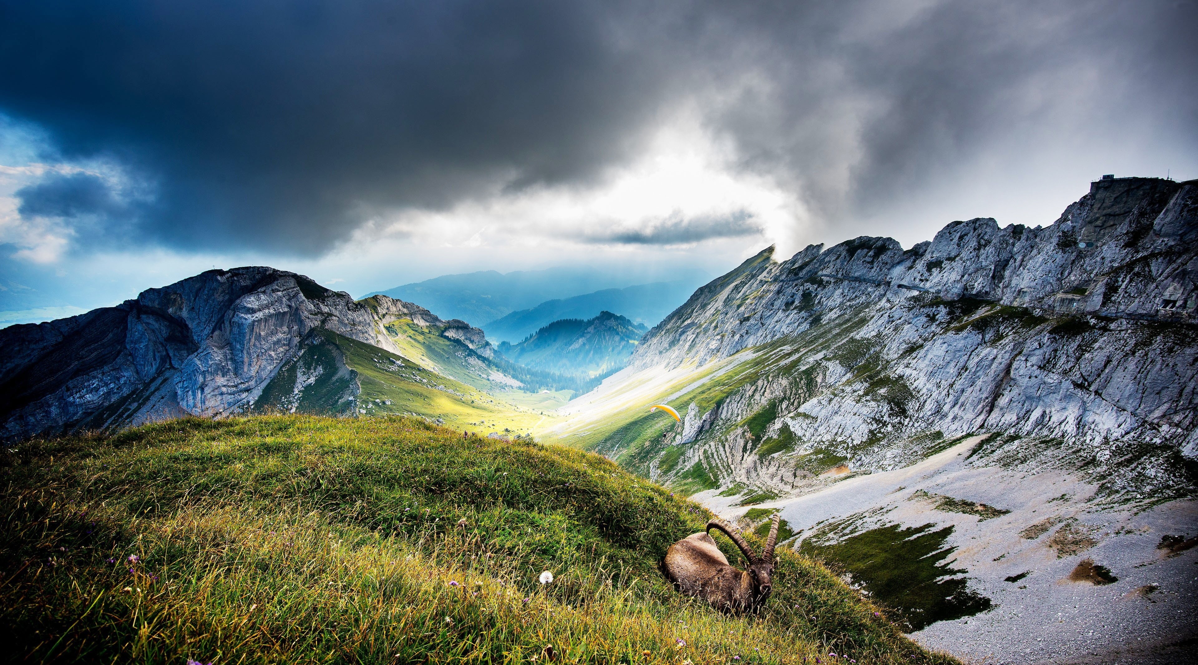 tranquility, non-urban scene, tranquil scene, beauty in nature, no people, Mountain, Scenery, Clouds, 4K, Travel, sky, Storm, outdoors, pilatus, Europe, HD Wallpaper