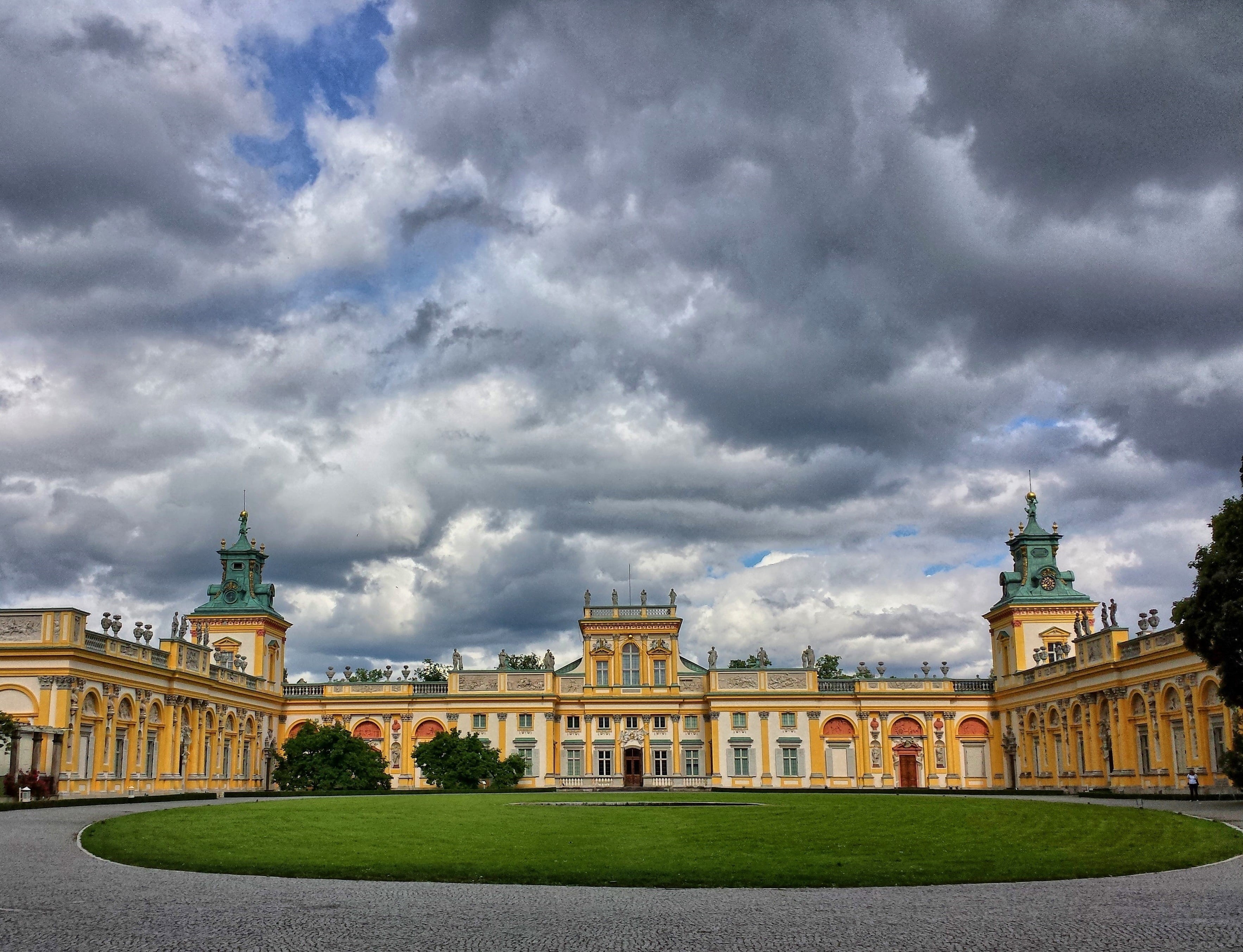nature, poland, built structure, monument, cloud - sky, barok, the past, building exterior, 2K, travel, sky, no people, architecture, building, the palace, HD Wallpaper