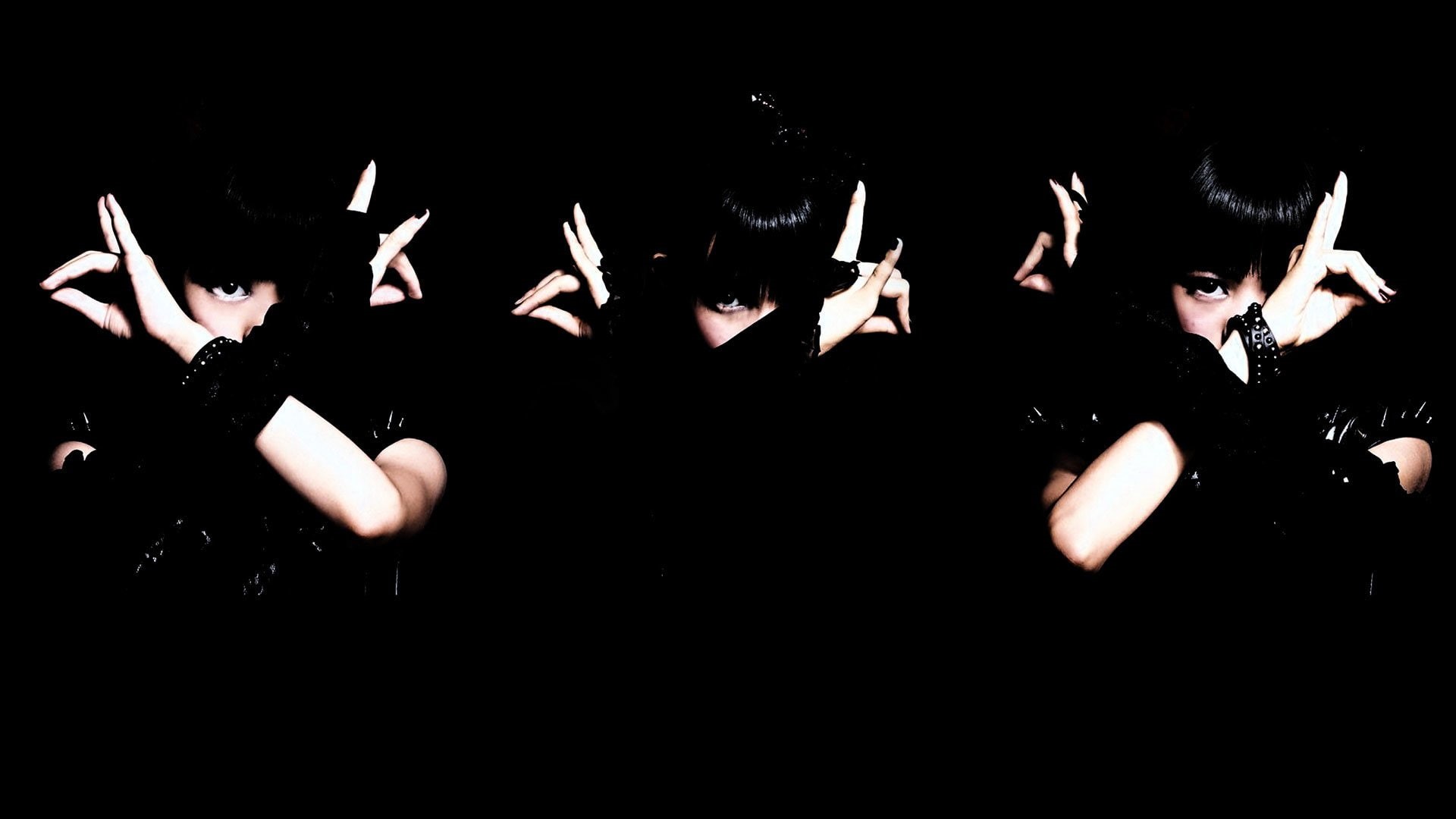 real people, enjoyment, performance, dark, people, men, portrait, rock music, excitement, concert, 1080P, group of people, Babymetal, adult, black background, HD Wallpaper