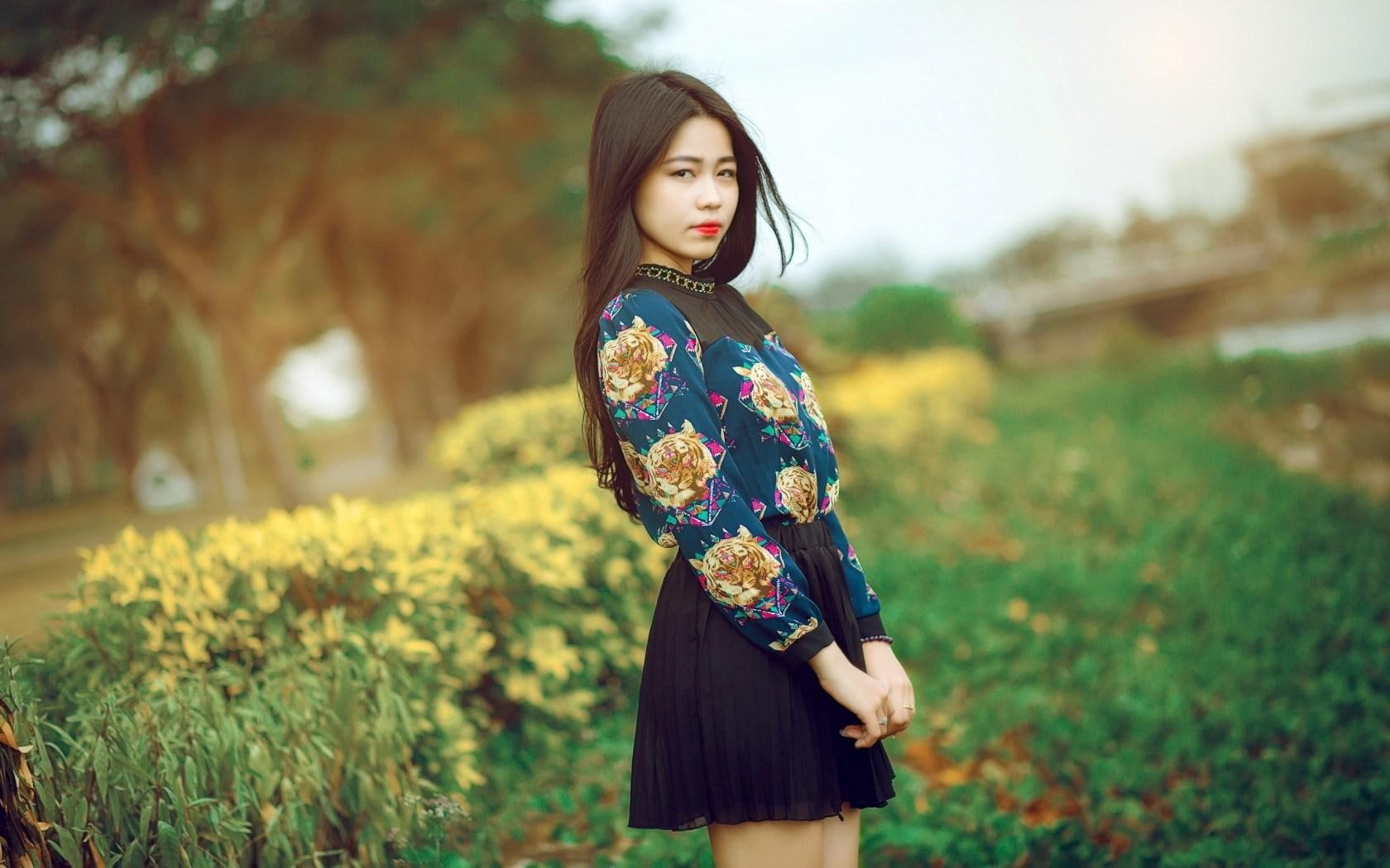 fashion, brunette, model, asian, girl, 720P, HD Wallpaper