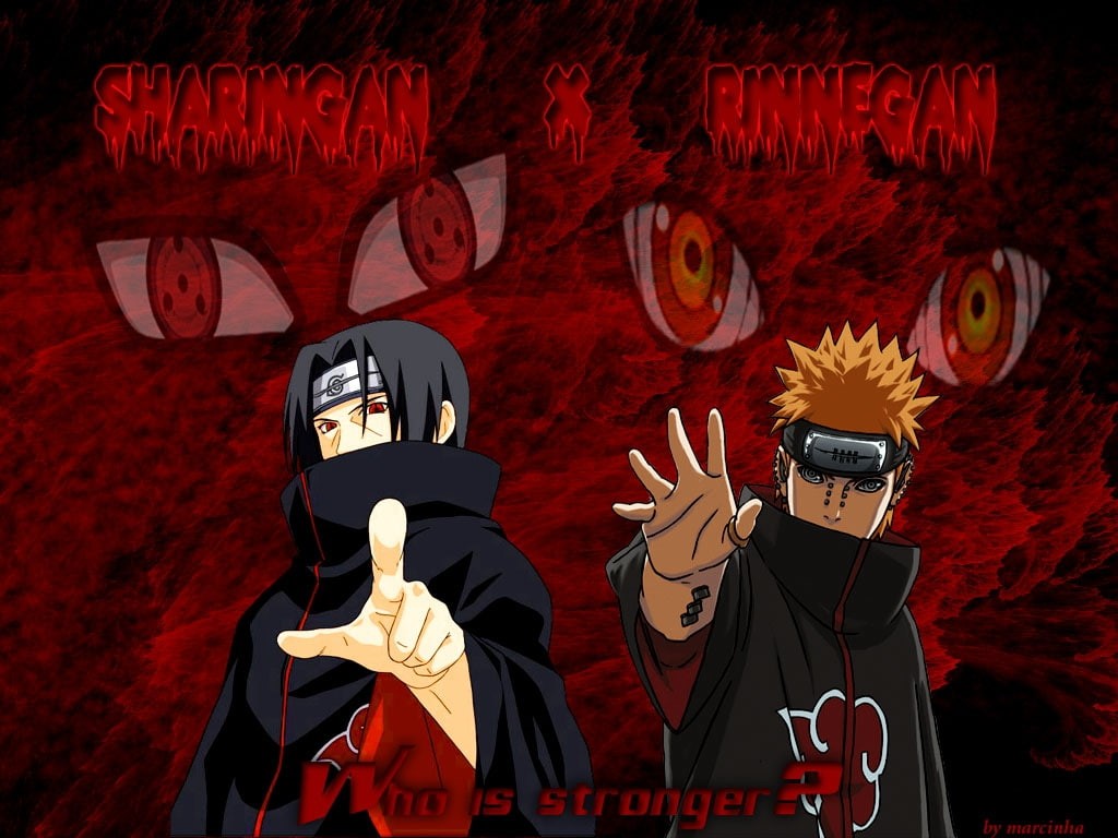 sharingan, anime, hd, vs, rinnegan, naruto, pein, 480P, art, Itachi, HD Wallpaper